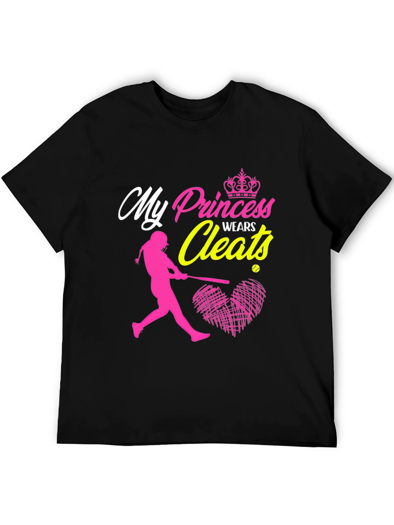 Black My Princess Wears Cleats T-Shirt view 5
