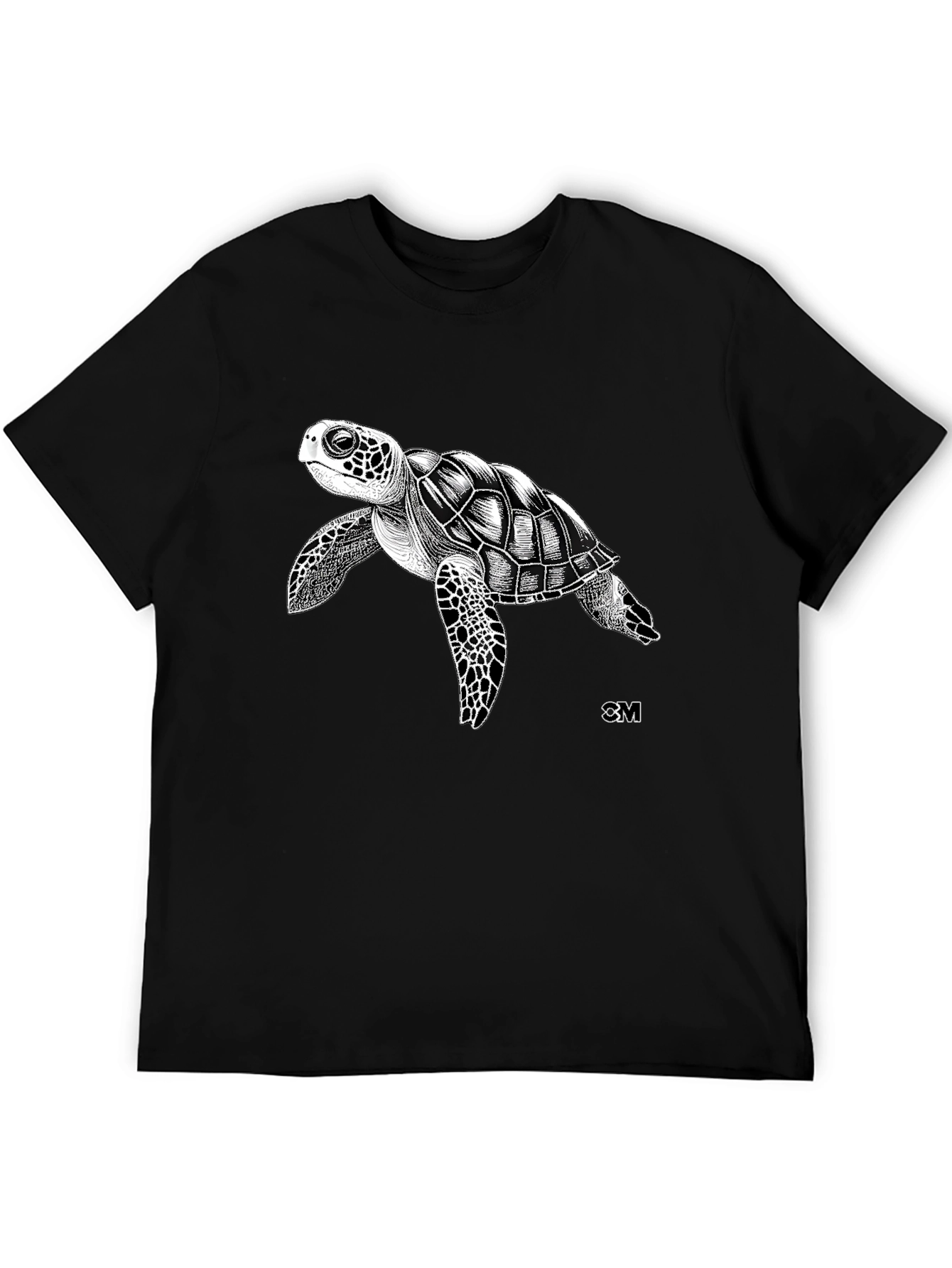 Black Sea Turtle Graphic Tee - Men's Black T-Shirt view 5