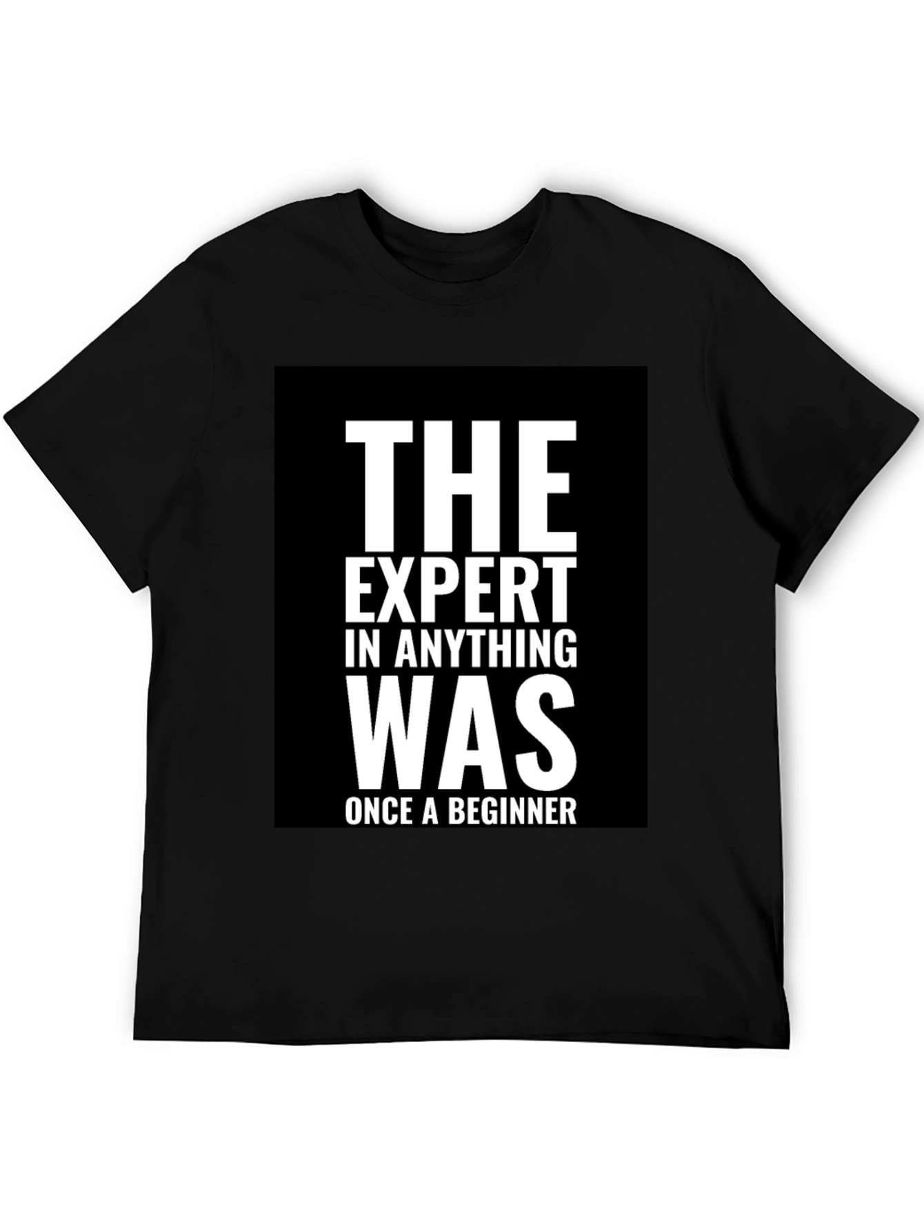 Black Expert Beginner T-Shirt - Motivational Black Tee view 5