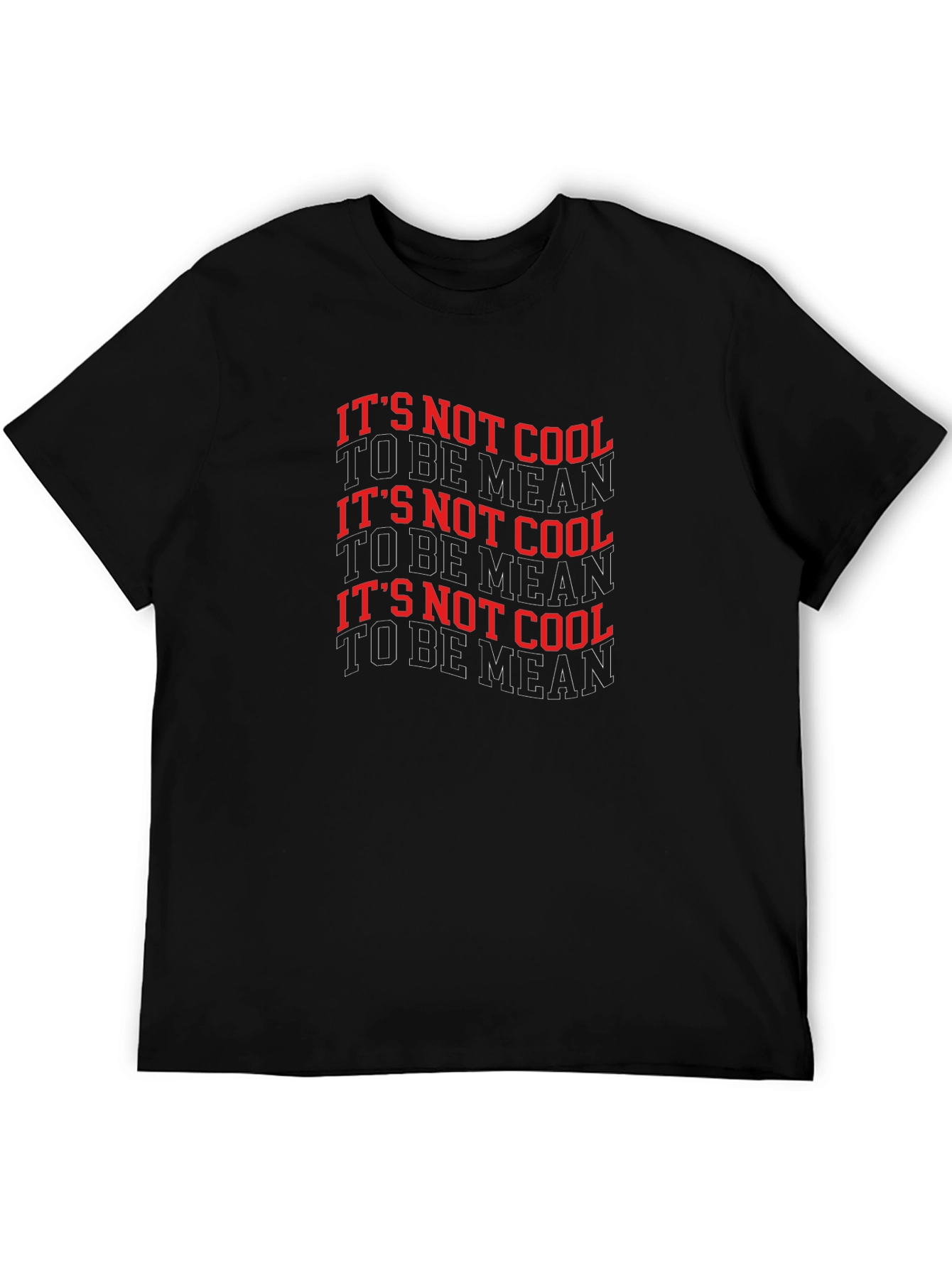 Black It's Not Cool to Be Mean Black Graphic Tee view 5
