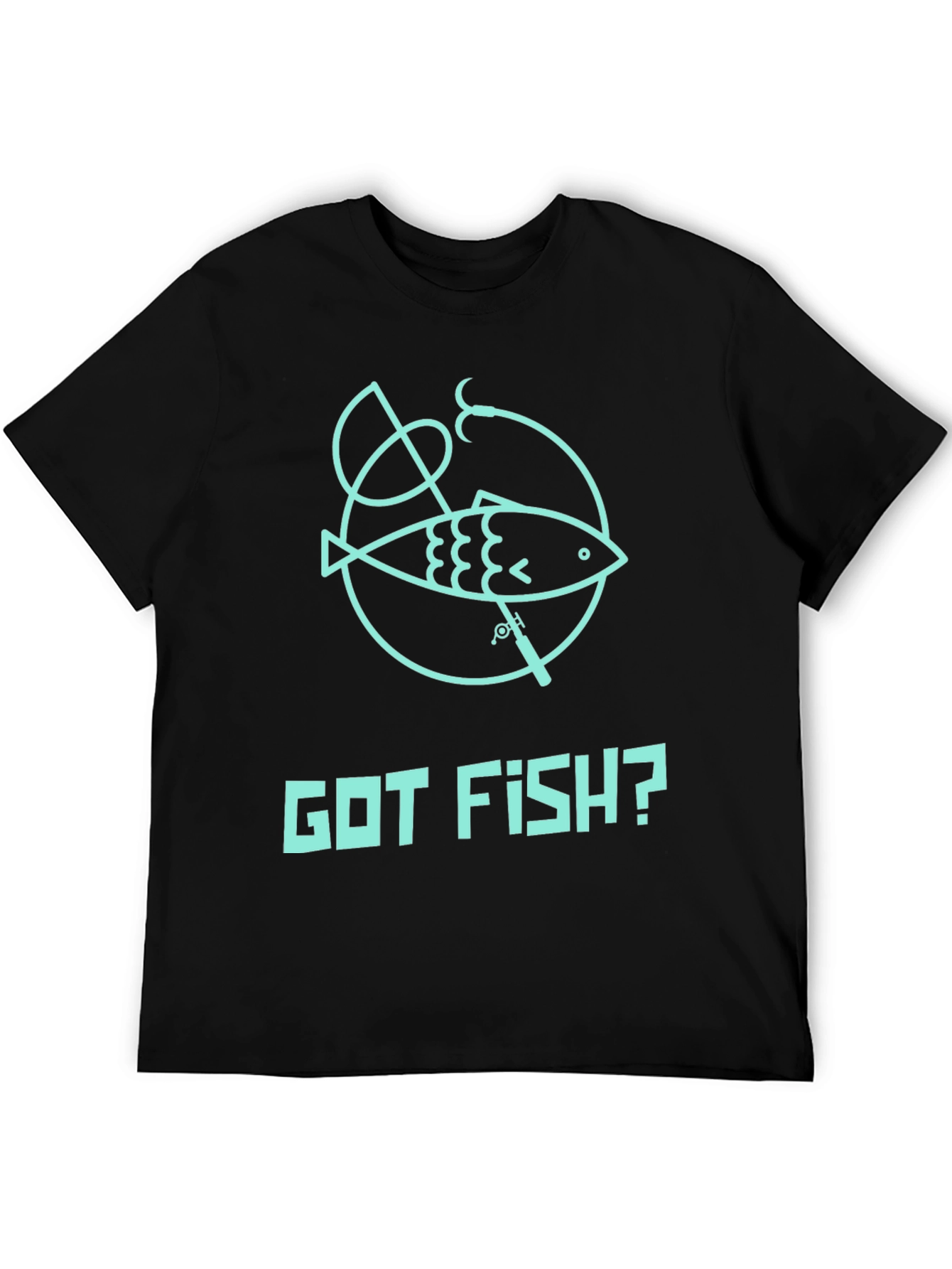 Black Got Fish? Black Cotton Graphic Tee view 5