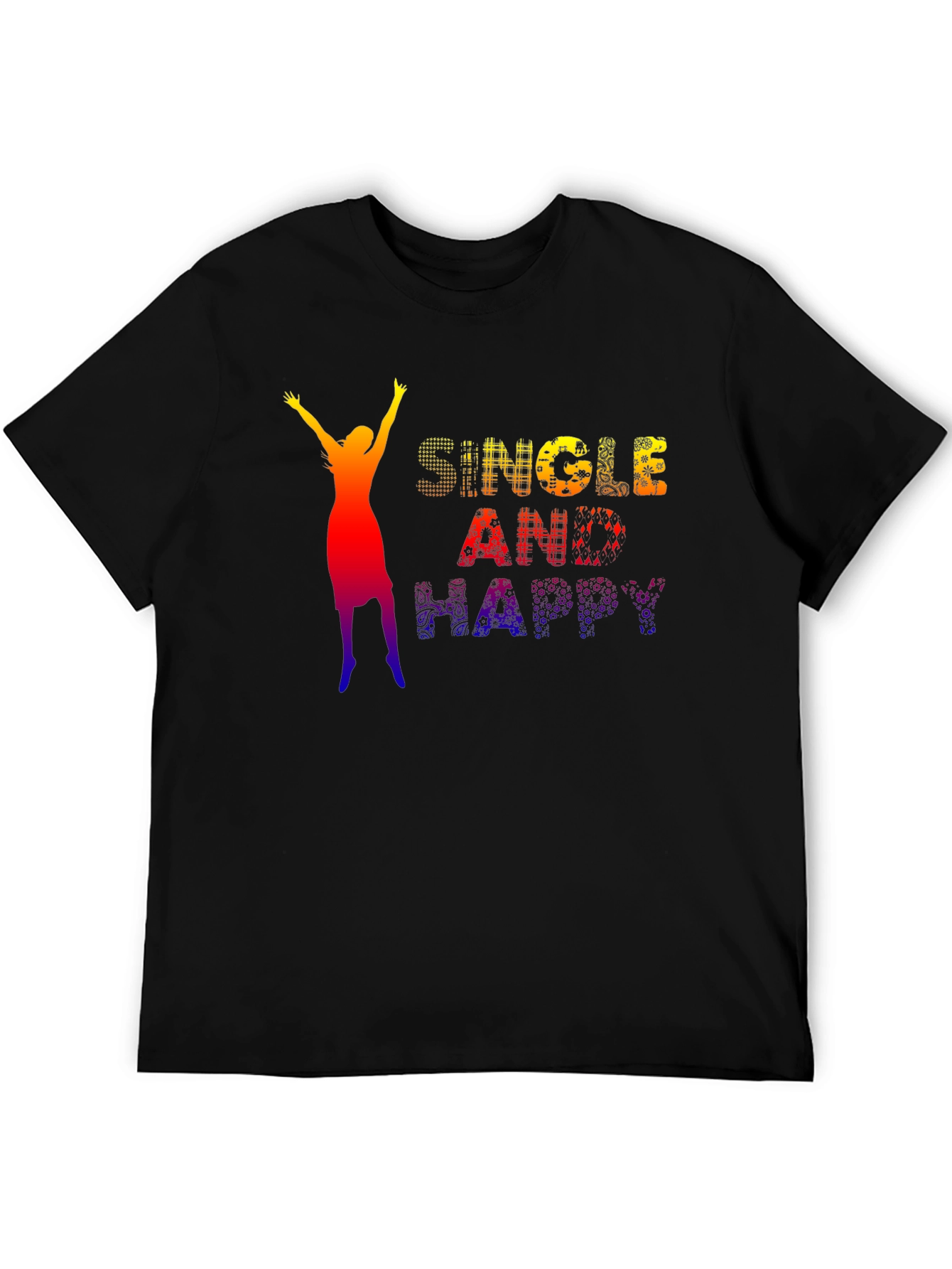 Black Single and Happy Graphic Tee view 5