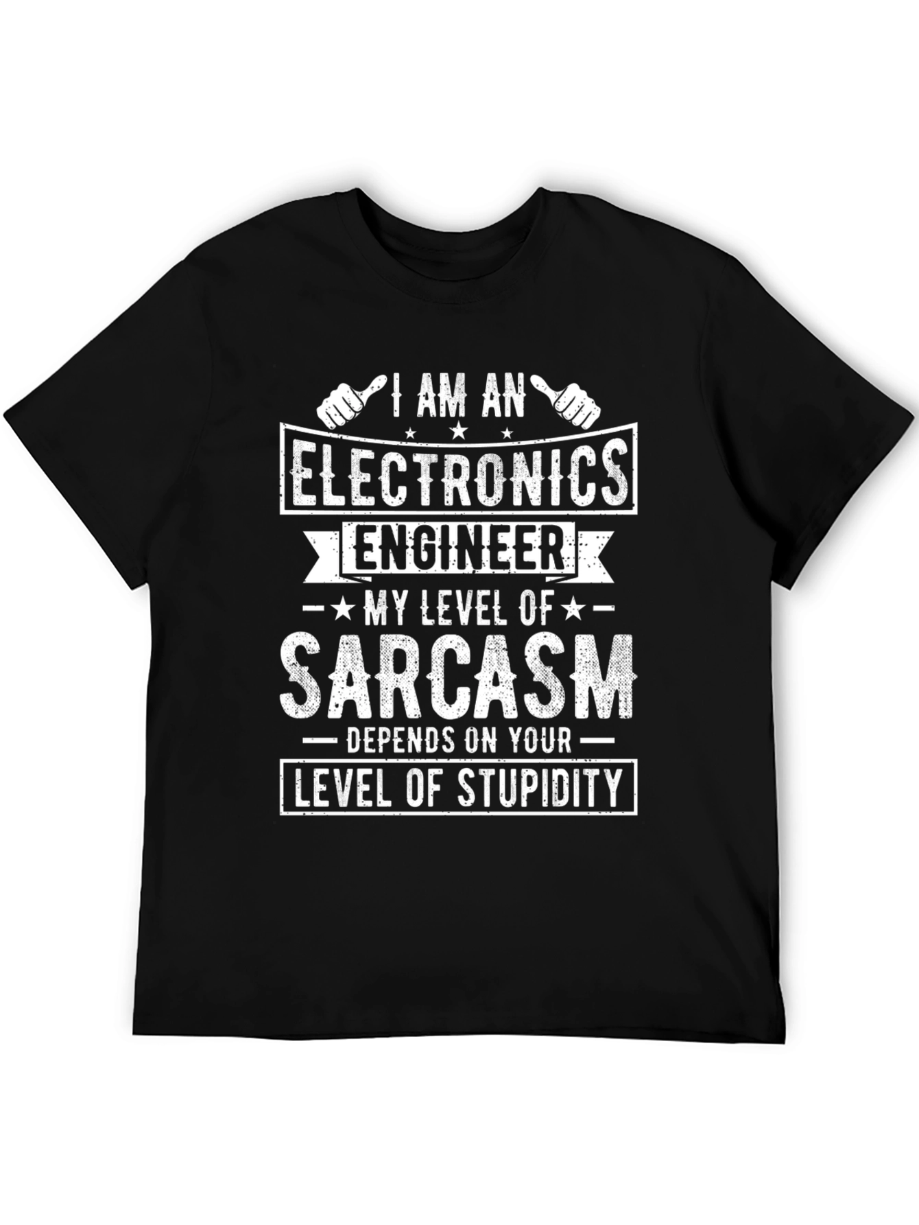 Black Electronics Engineer Sarcasm T-Shirt view 5