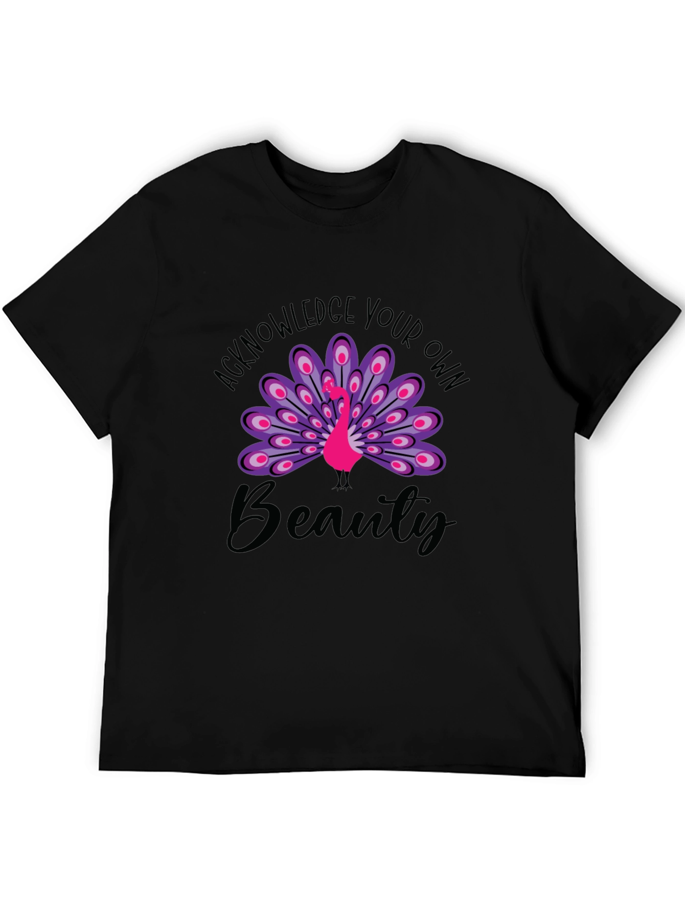 Black Acknowledge Your Own Beauty Black Graphic Tee view 5