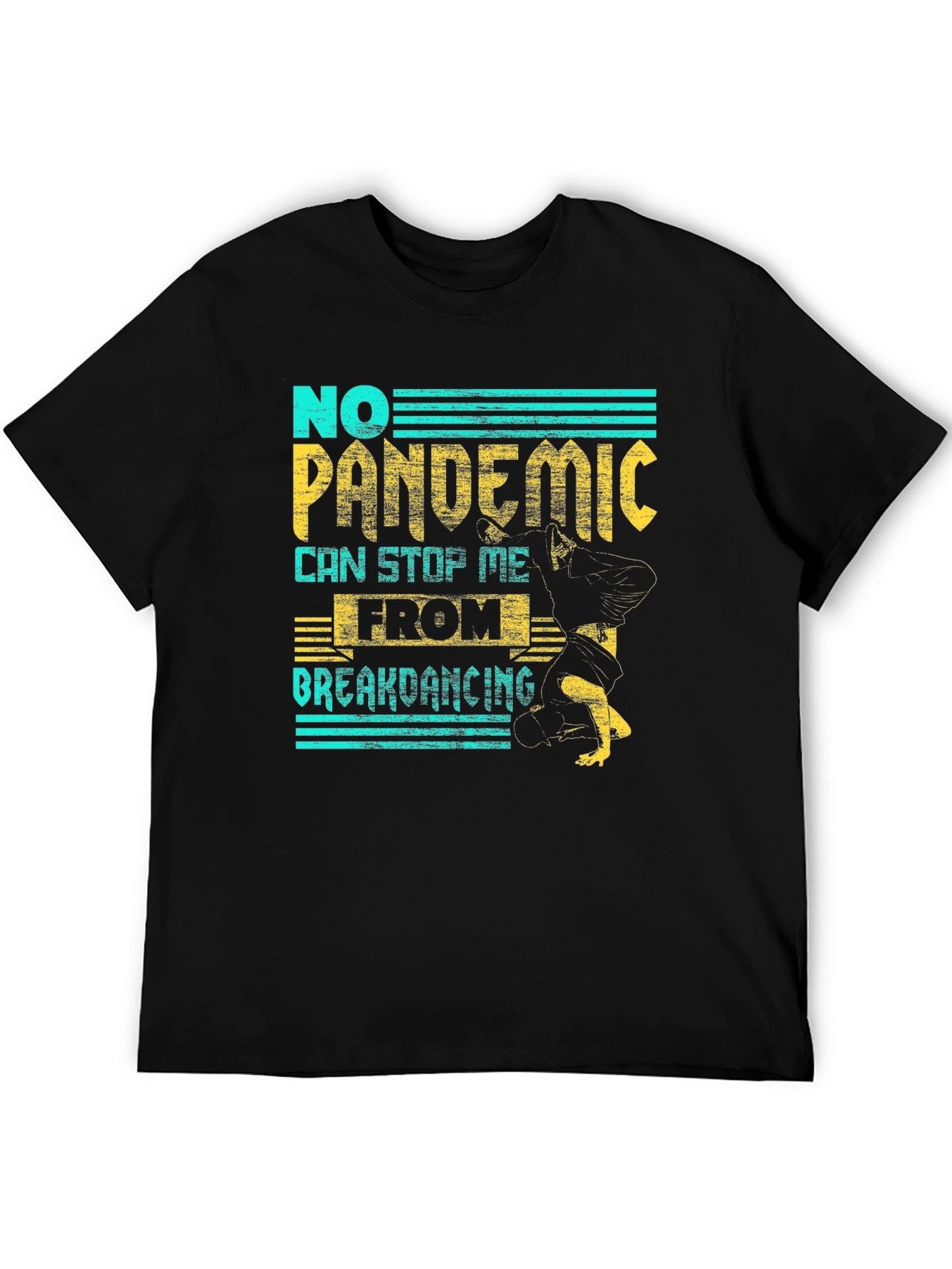 Black No Pandemic Breakdancing Graphic Tee view 5
