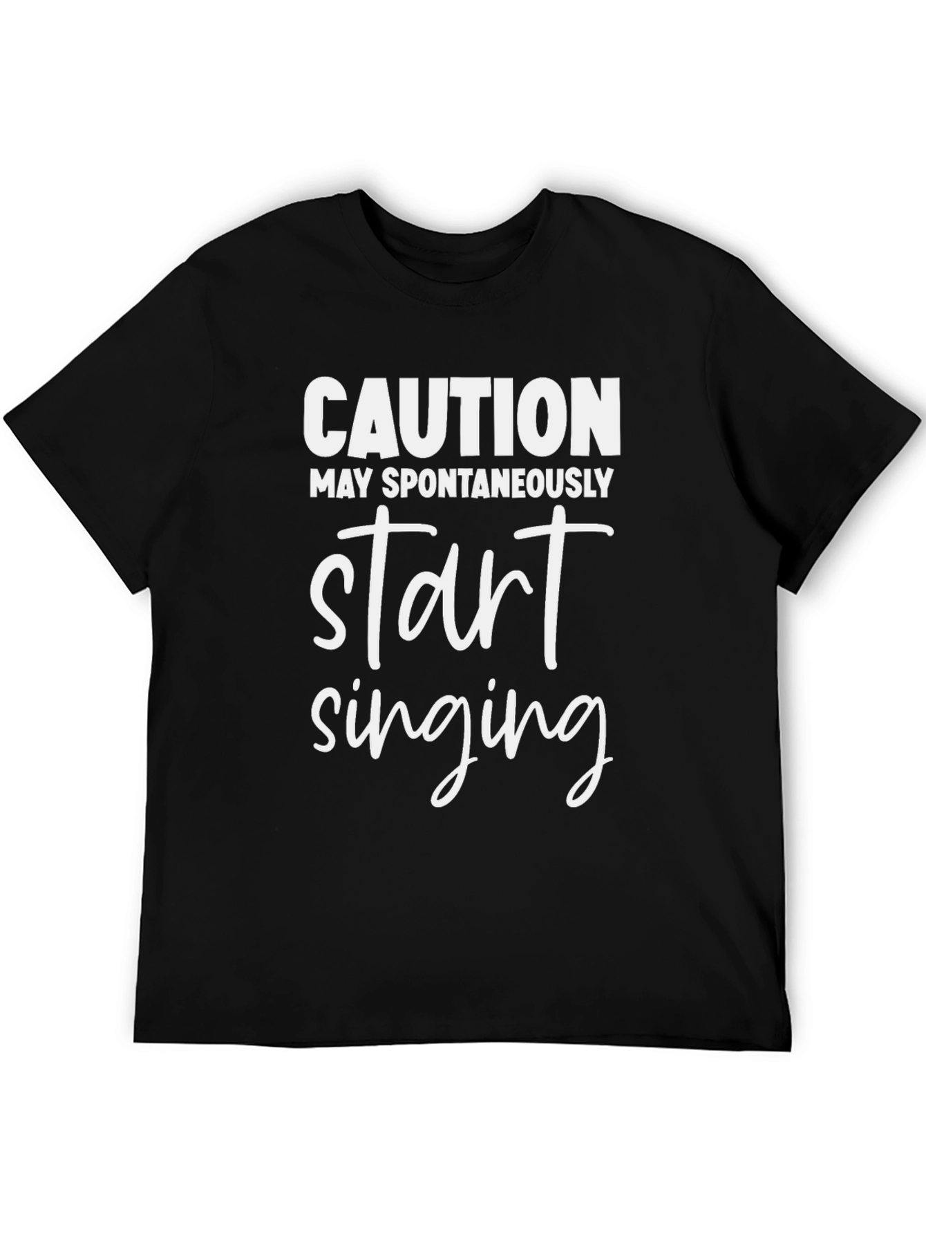 Black Caution May Spontaneously Start Singing T-Shirt view 5