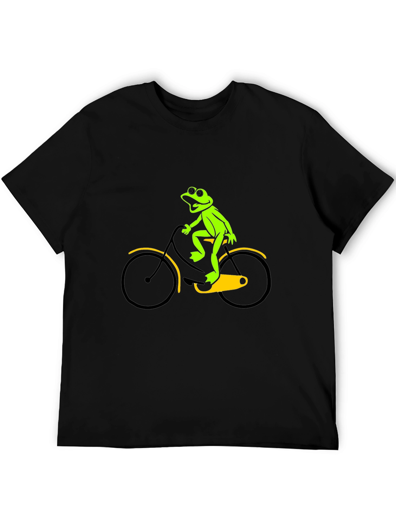 Black Frog on a Bike Graphic Tee - Black T-Shirt view 5