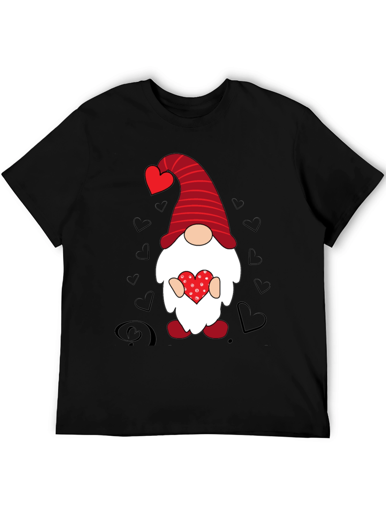 Black Valentine Gnome Men's T-shirt view 5