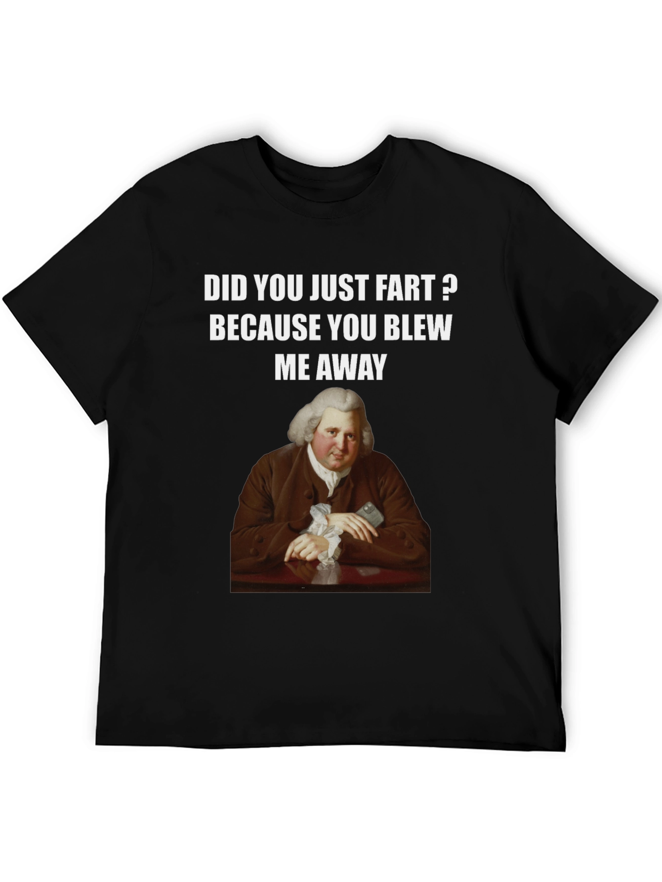 Black Humorous Fart T-Shirt with Classical Art view 5