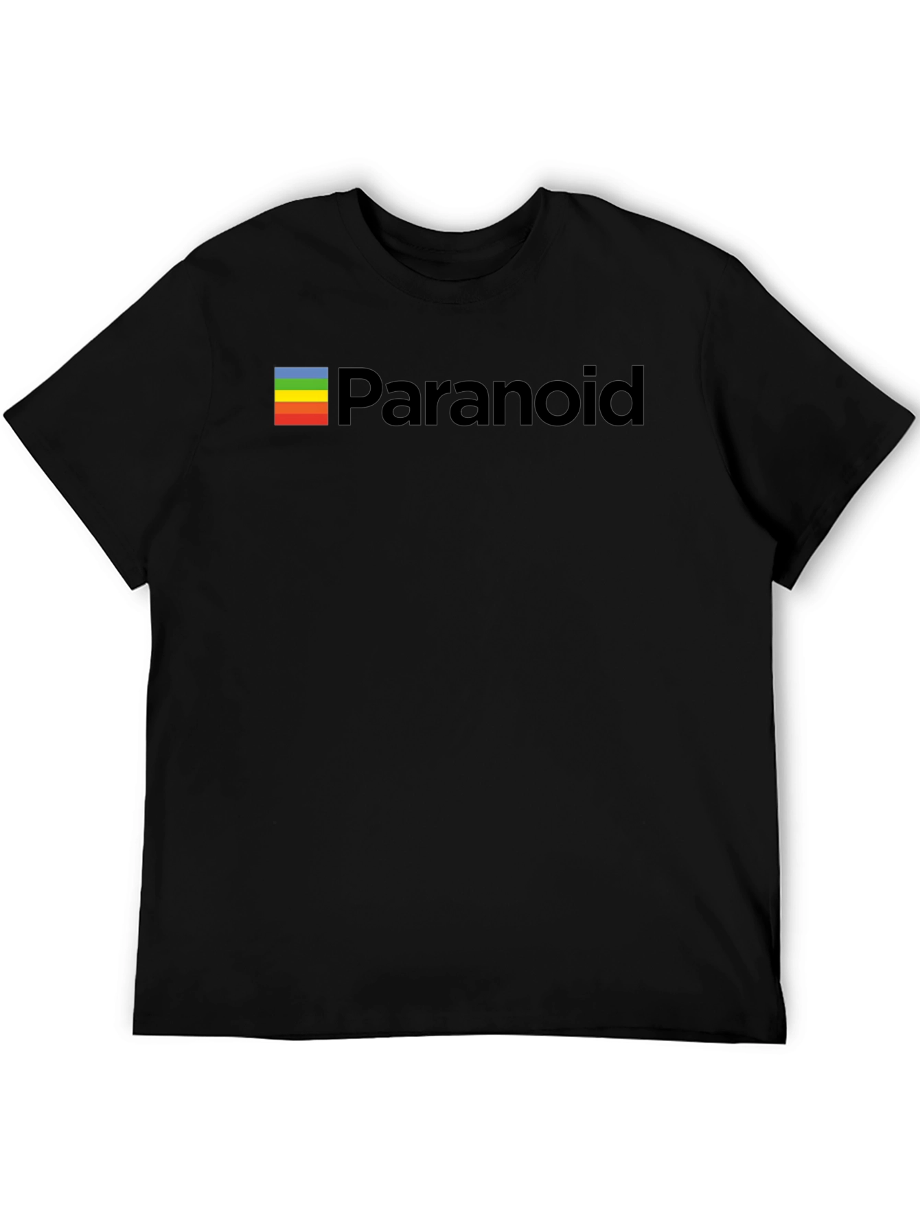 Black Paranoid Retro T-Shirt - Soft Cotton Blend, Classic Fit view 5