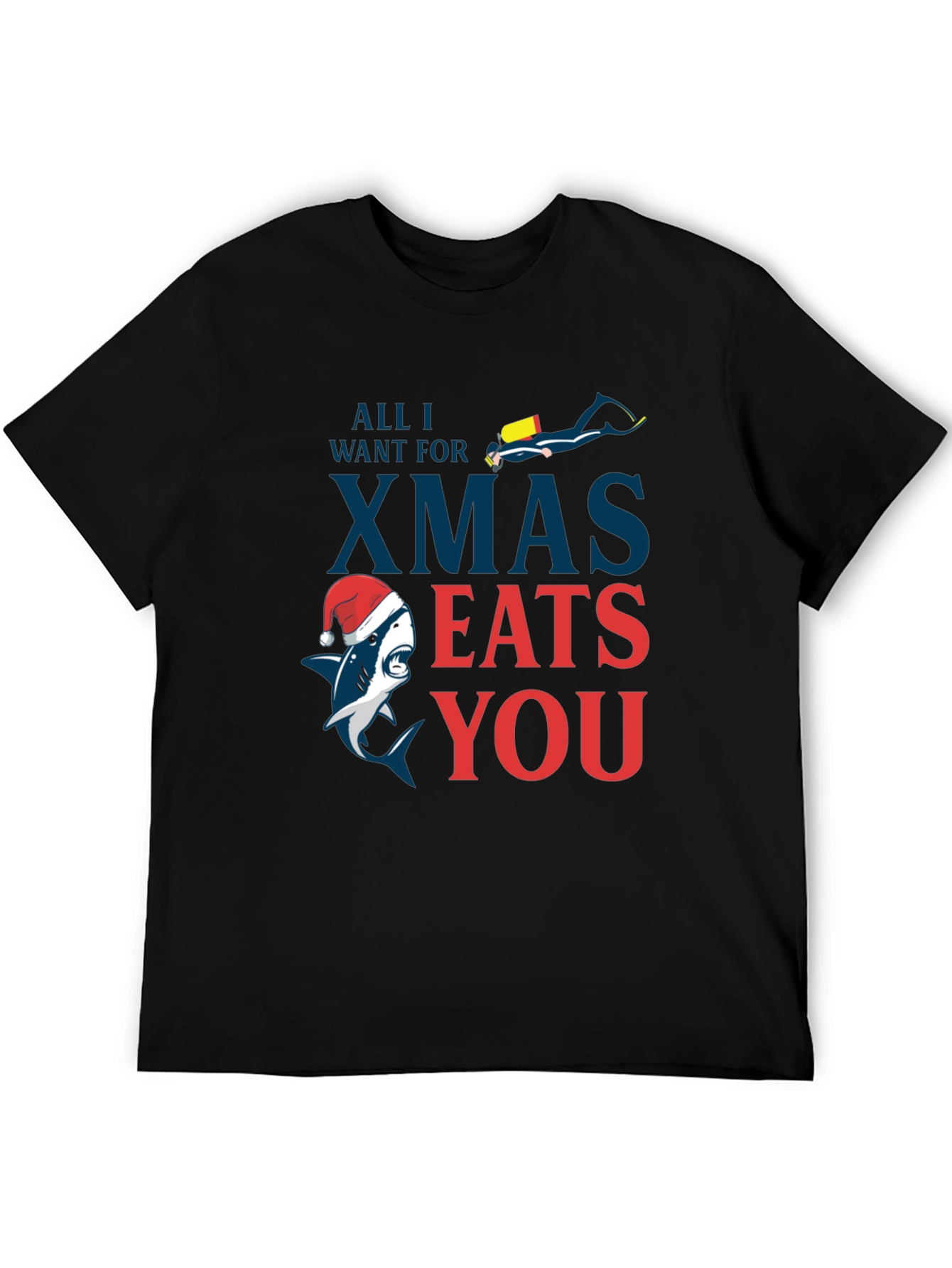 Black Shark Xmas Eats You Graphic Tee view 5