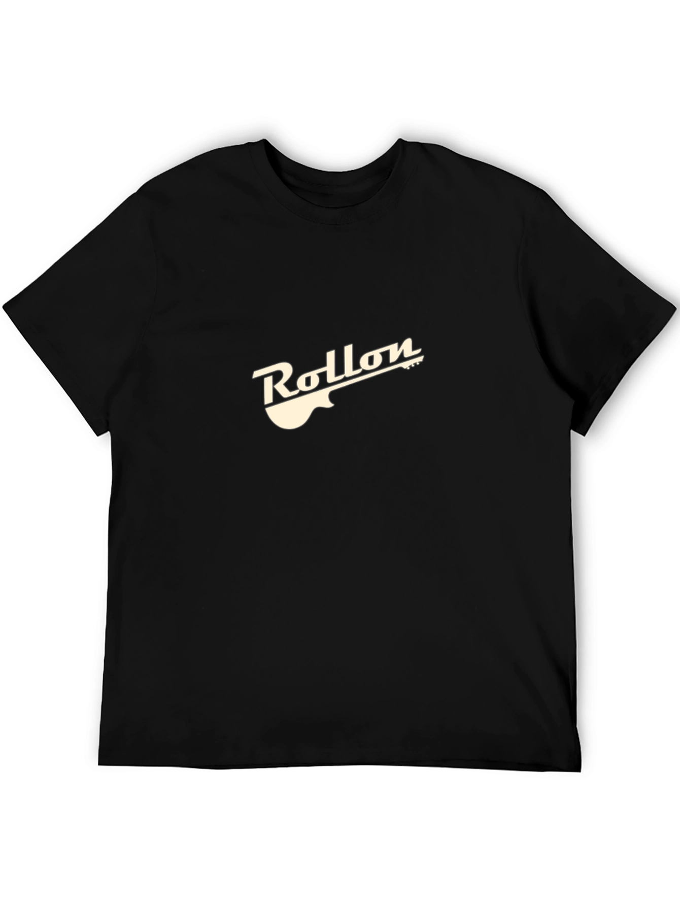 Black Retro Rollon Guitar T-Shirt view 5