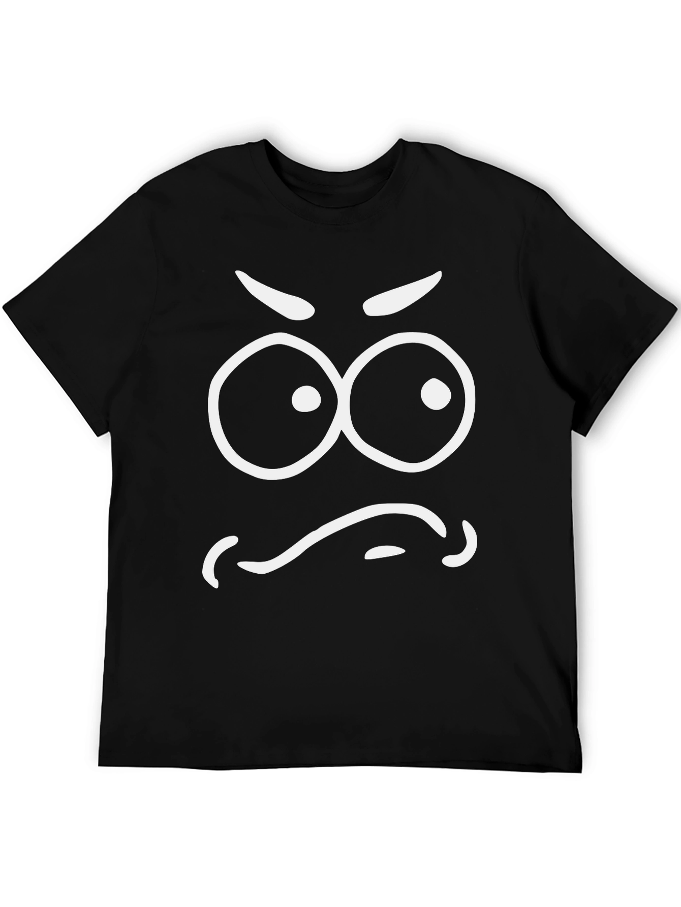 Black Angry Face Graphic Tee - Men's Black T-Shirt view 5