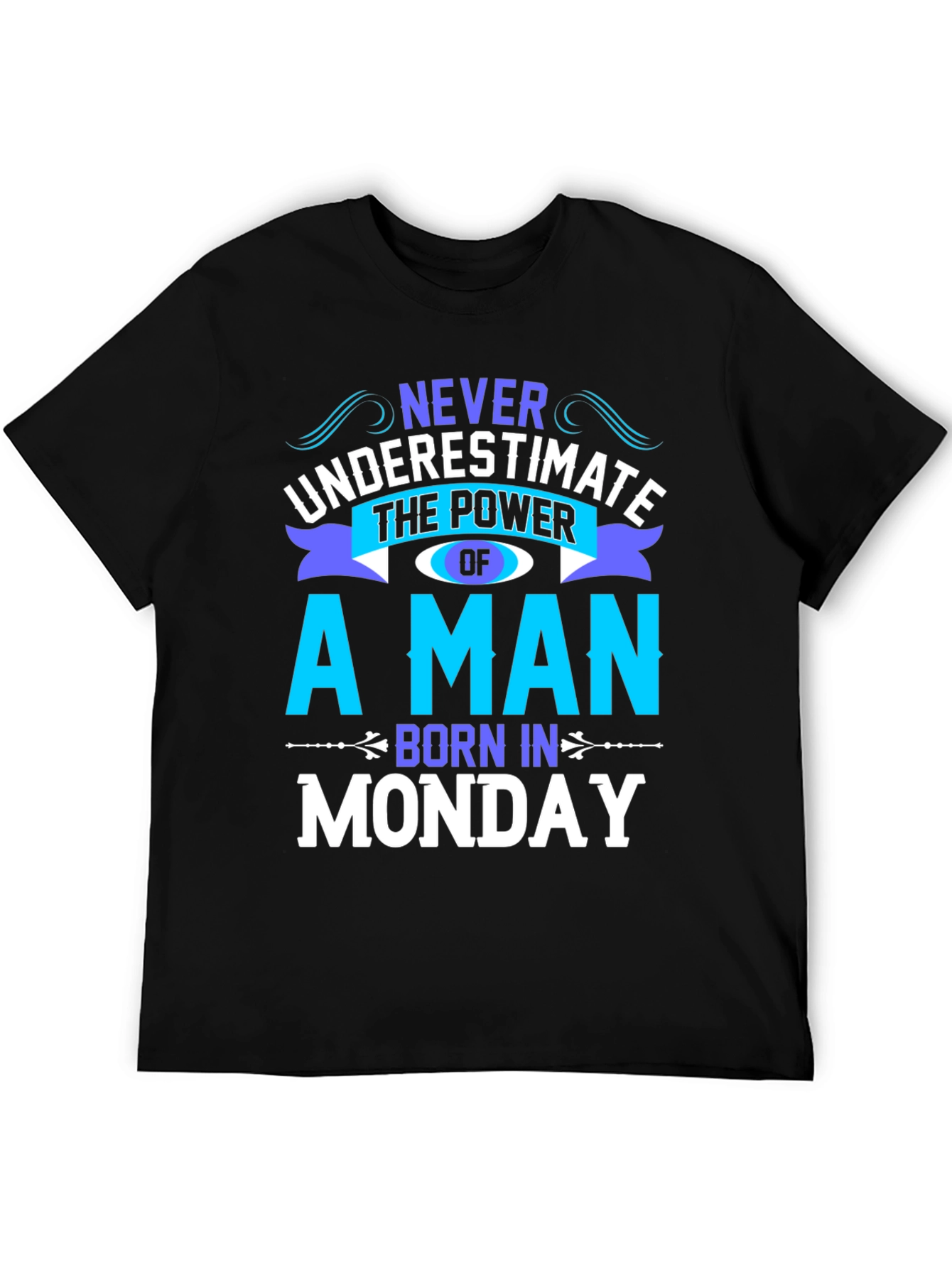 Black Born on Monday Graphic T-Shirt view 5