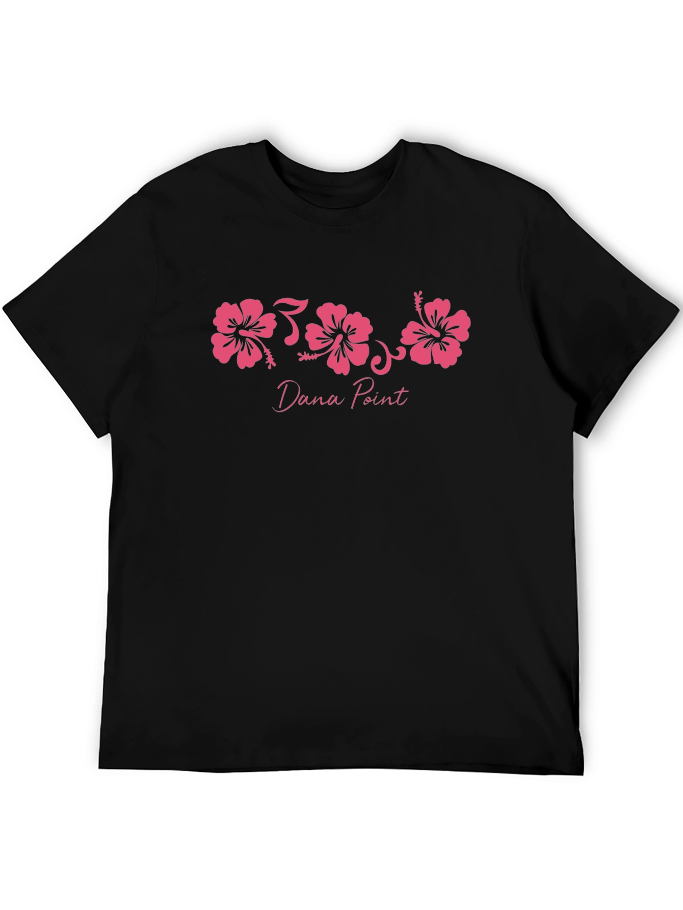 Black Dana Point Hibiscus Flower T-Shirt view 5