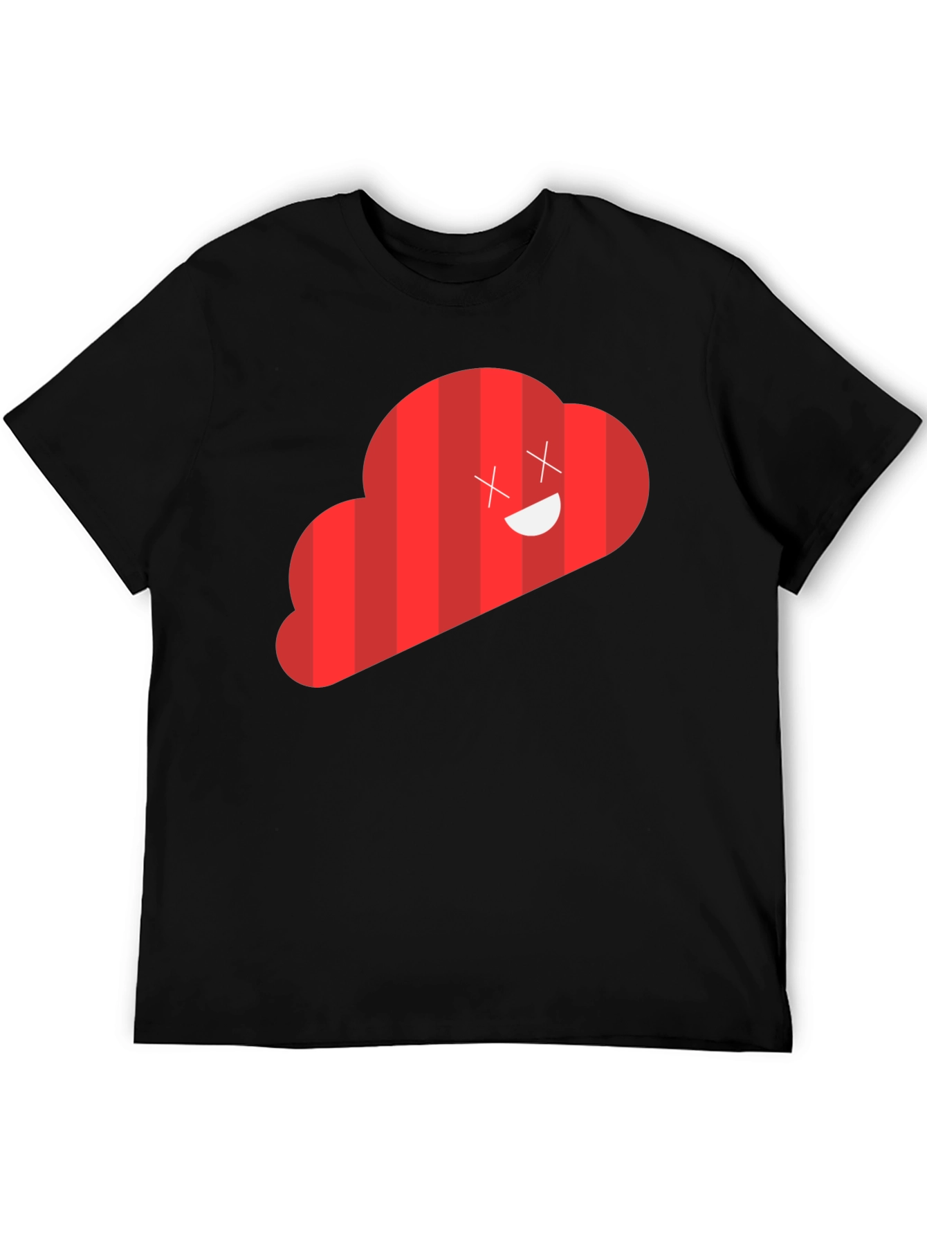 Black Red Cloud Graphic Tee - Funny Cartoon Design view 5