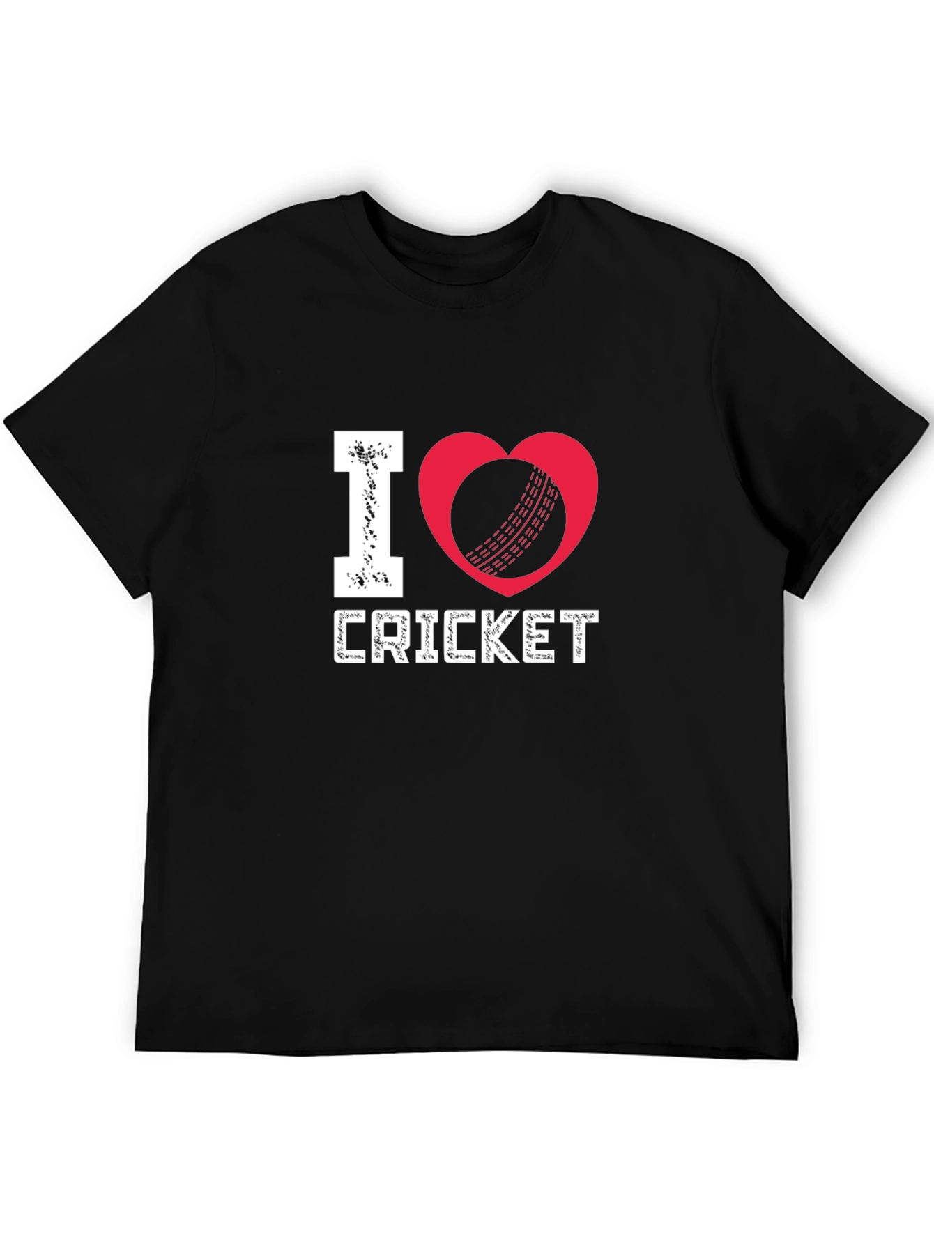 Black I Love Cricket Black T-Shirt view 5