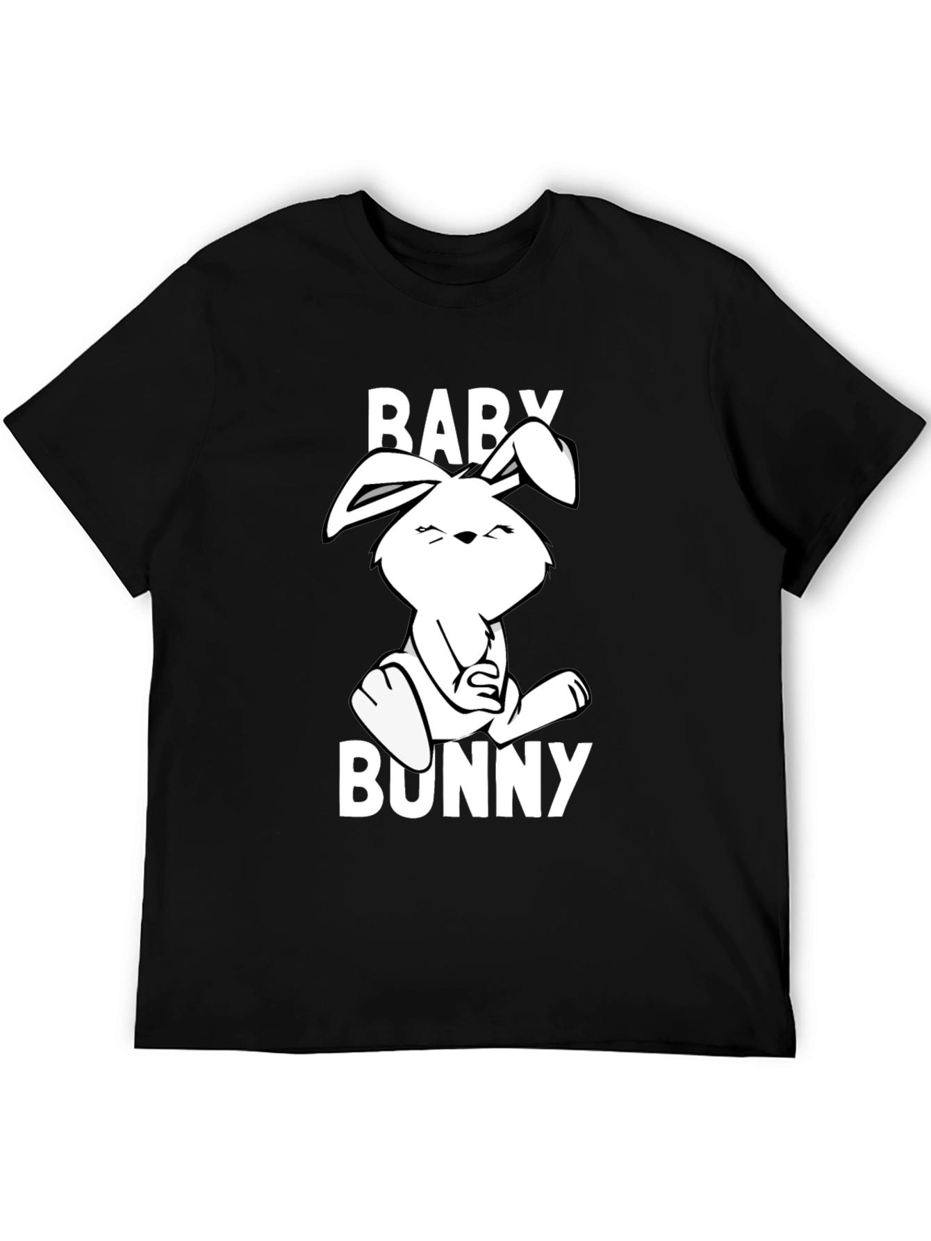 Black Baby Bunny Graphic Tee - Cute Cartoon Rabbit T-Shirt view 5