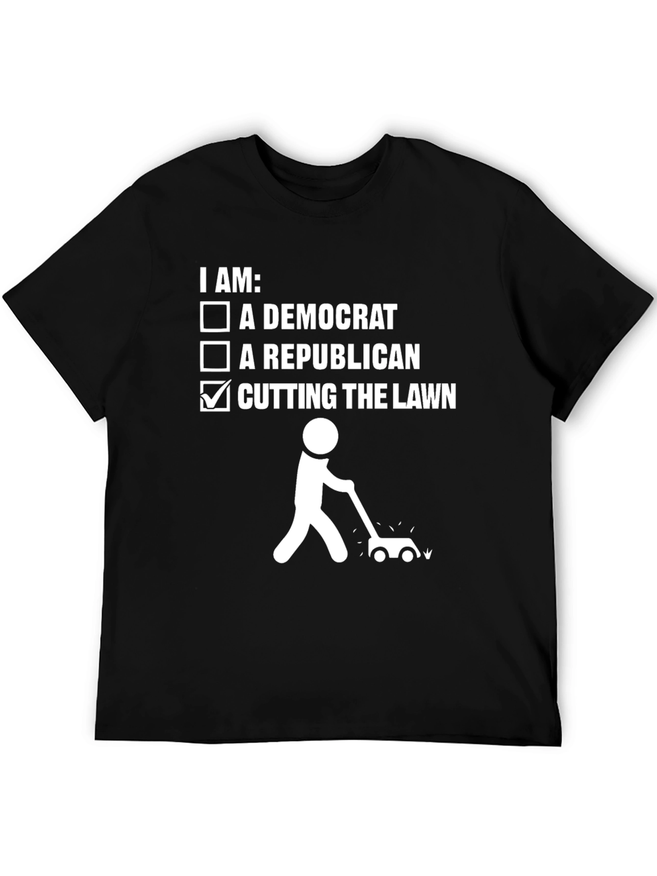 Black Cutting the Lawn Humor T-Shirt view 5