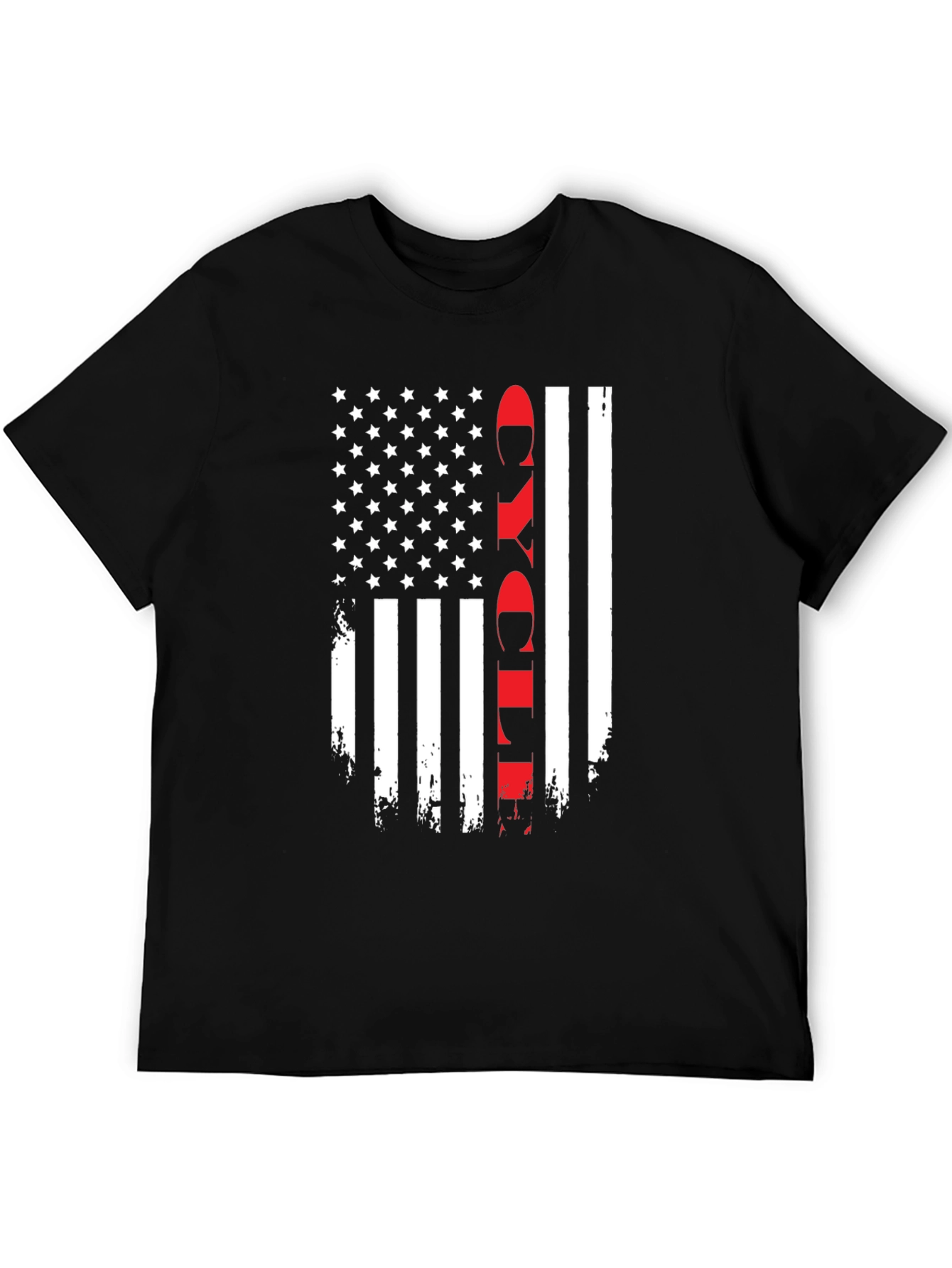 Black Distressed Flag Firefighter T-Shirt view 5