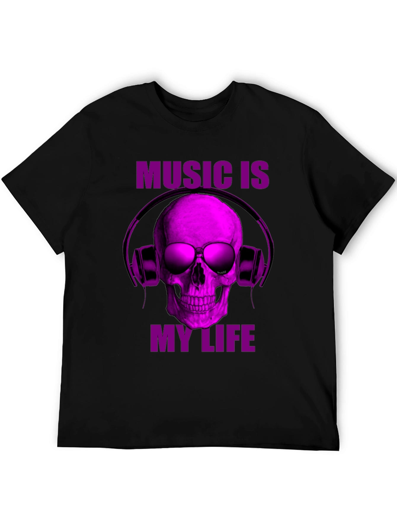 Black Music is My Life Skull Graphic T-Shirt view 5