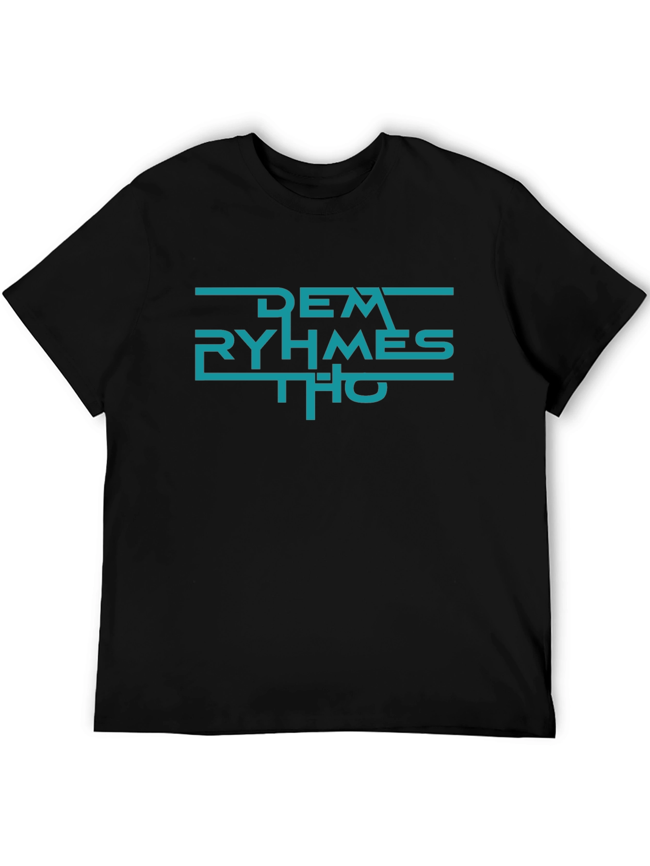 Black Dem Ryhmes Tho Black T-Shirt - Urban Graphic Tee view 5