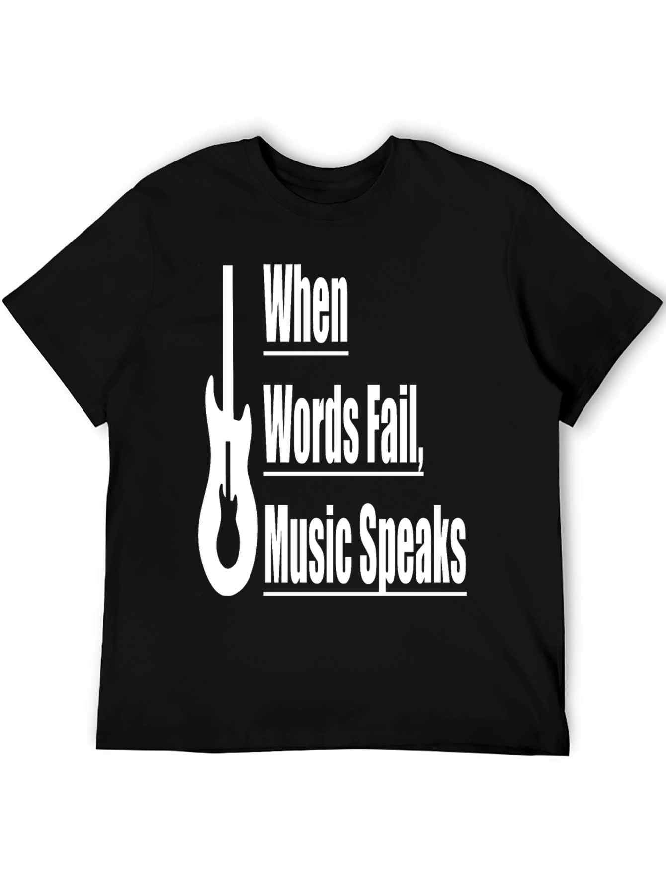 Black Music Speaks T-Shirt - Guitar Graphic Tee view 5