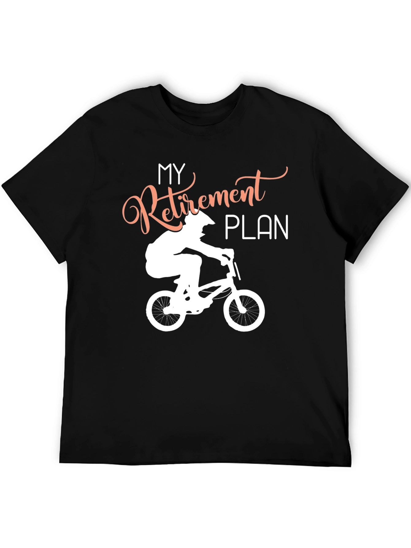 Black Retirement Plan Biking T-Shirt view 5