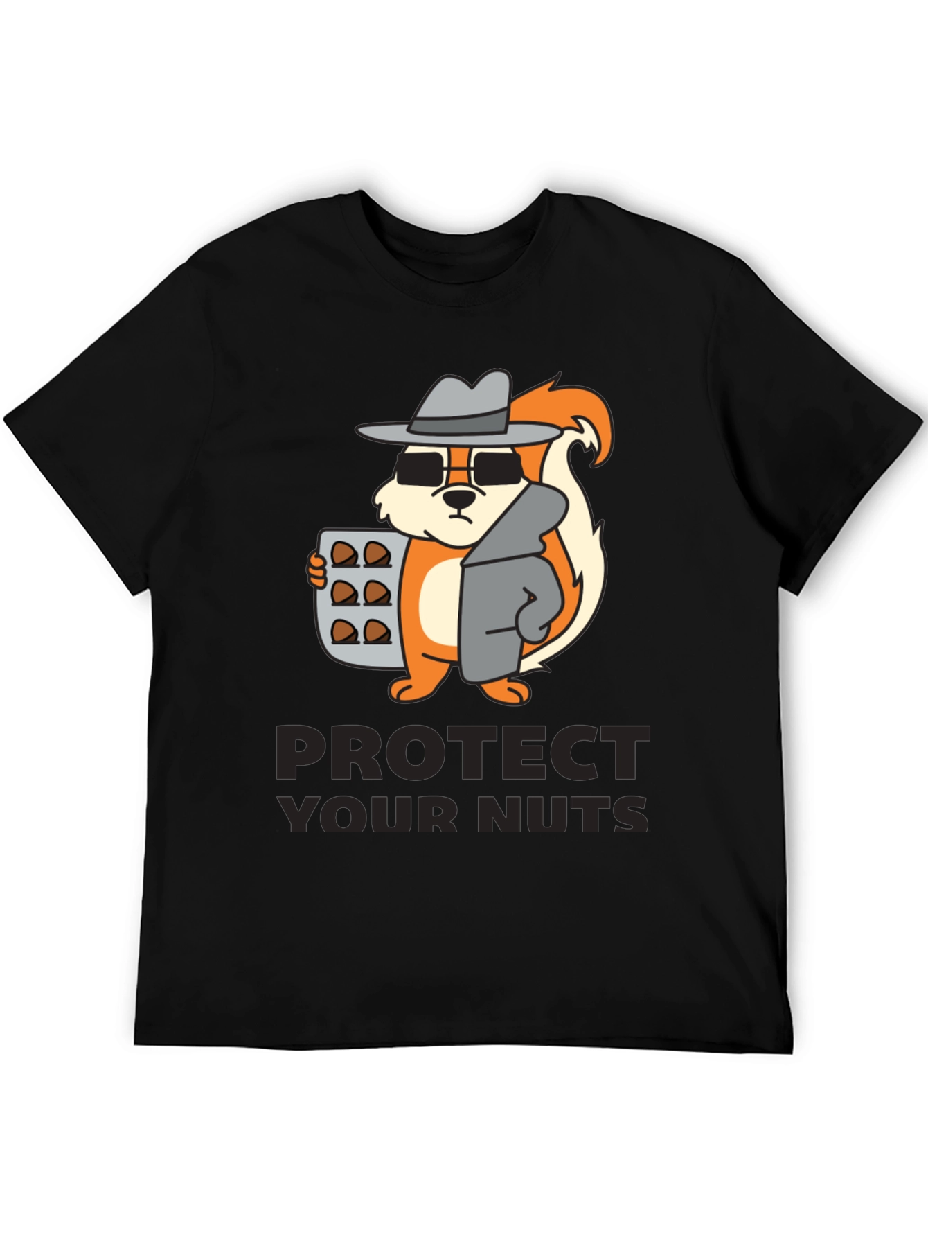 Black Protect Your Nuts Novelty Graphic Tee view 5