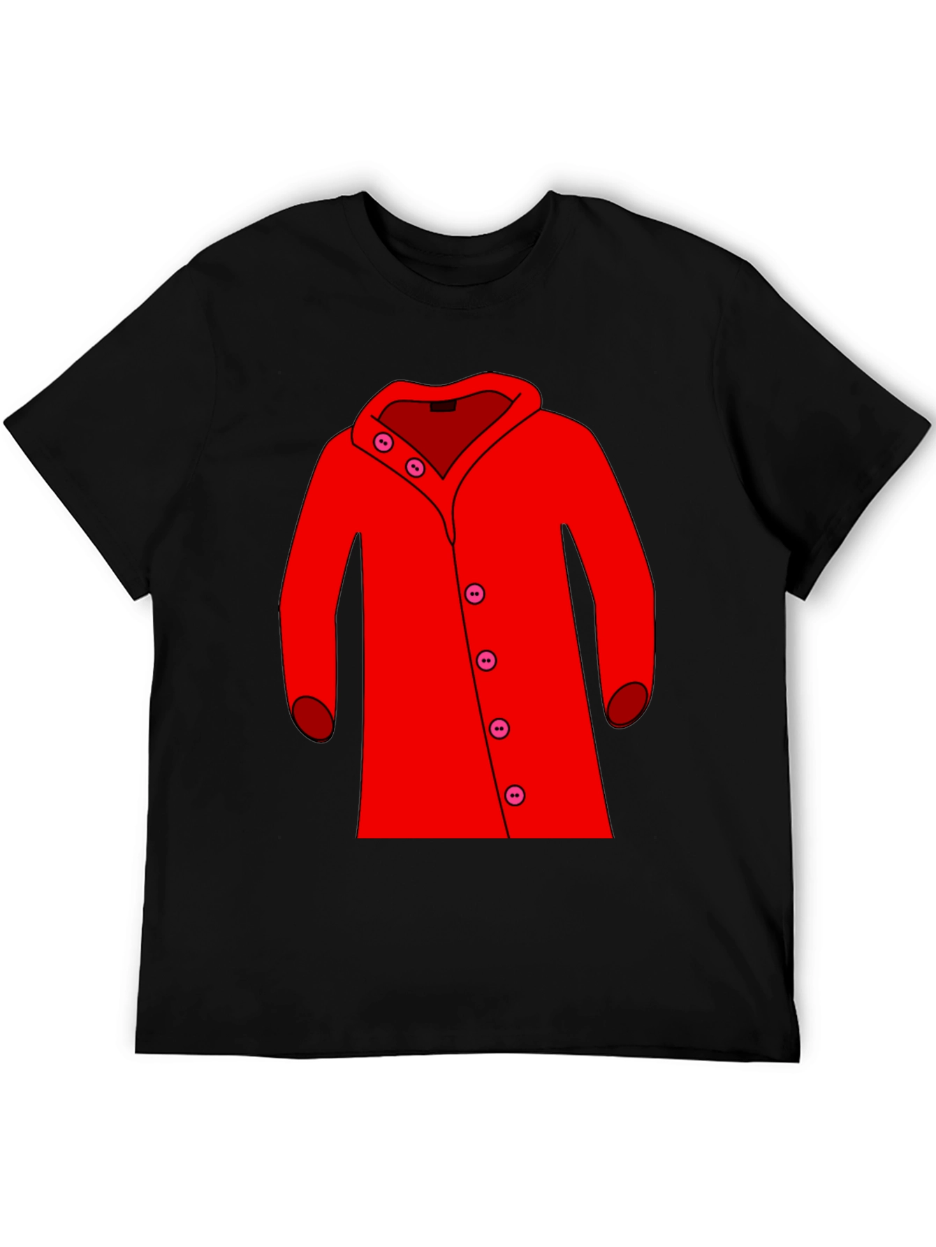 Black Red Coat Graphic Tee - Stylish Unisex T-Shirt view 5