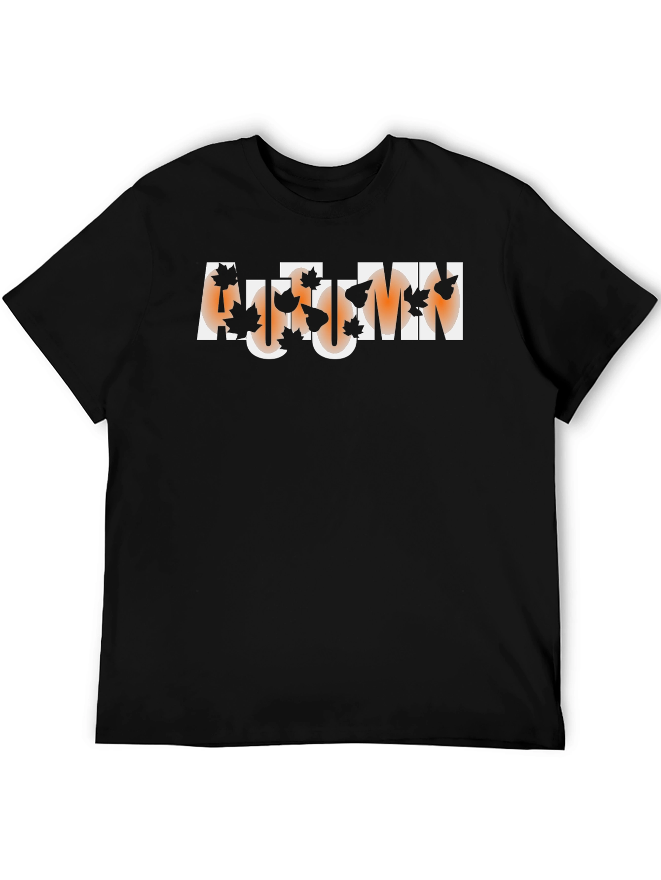 Black Autumn Leaves Graphic Tee - Men's Black T-Shirt view 5