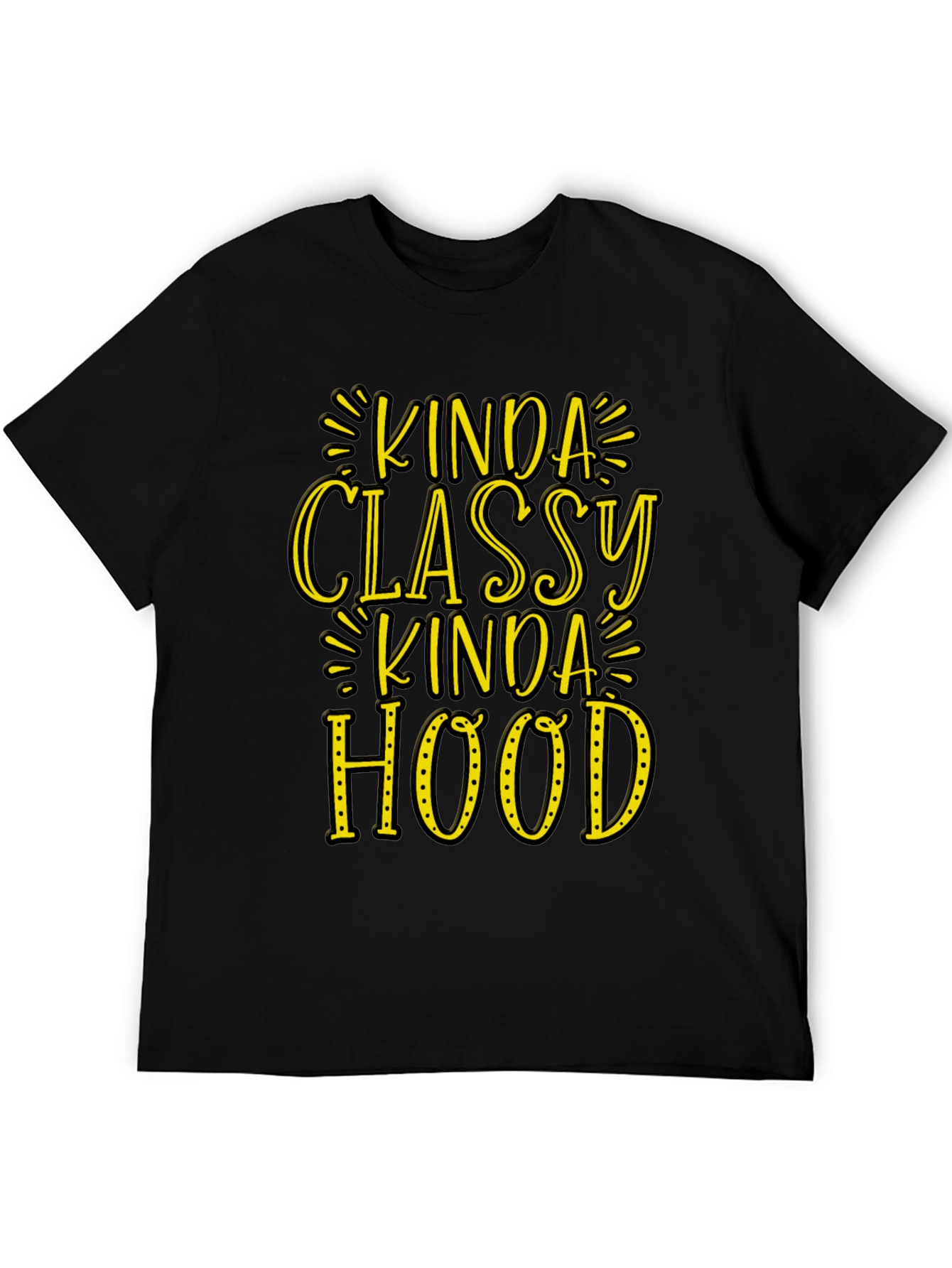 Black Kinda Classy Kinda Hood Graphic T-Shirt view 5