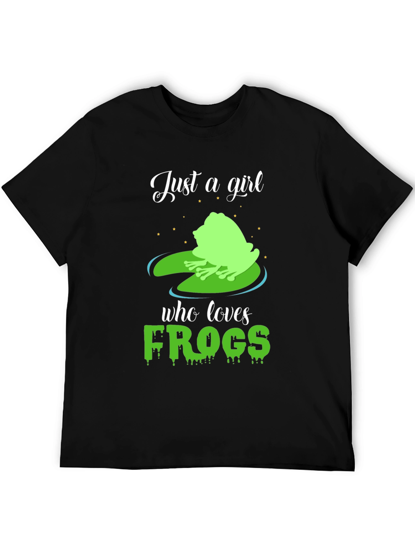 Black Just A Girl Who Loves Frogs T-Shirt view 5