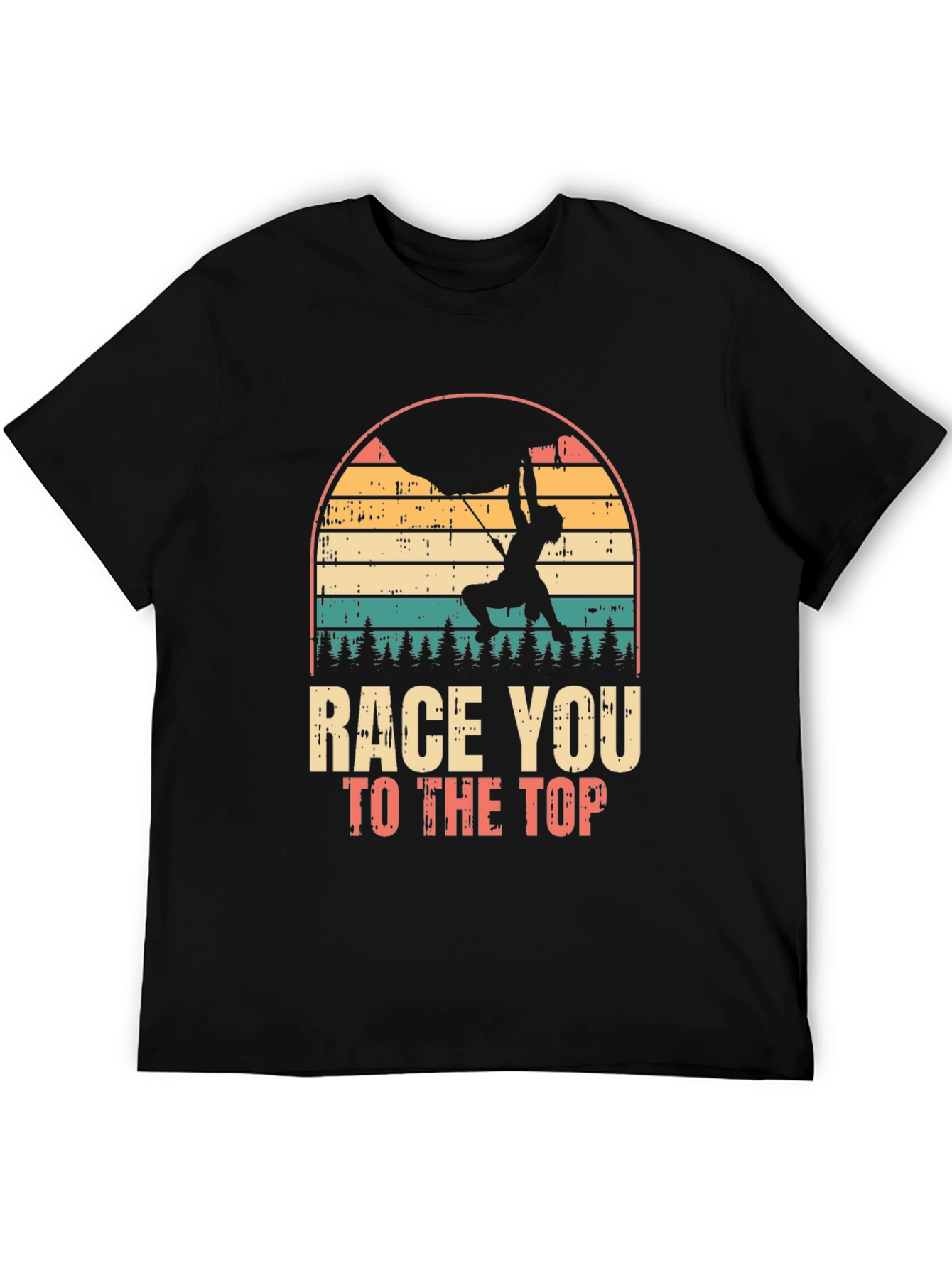 Black Race You To The Top Climbing T-Shirt view 5