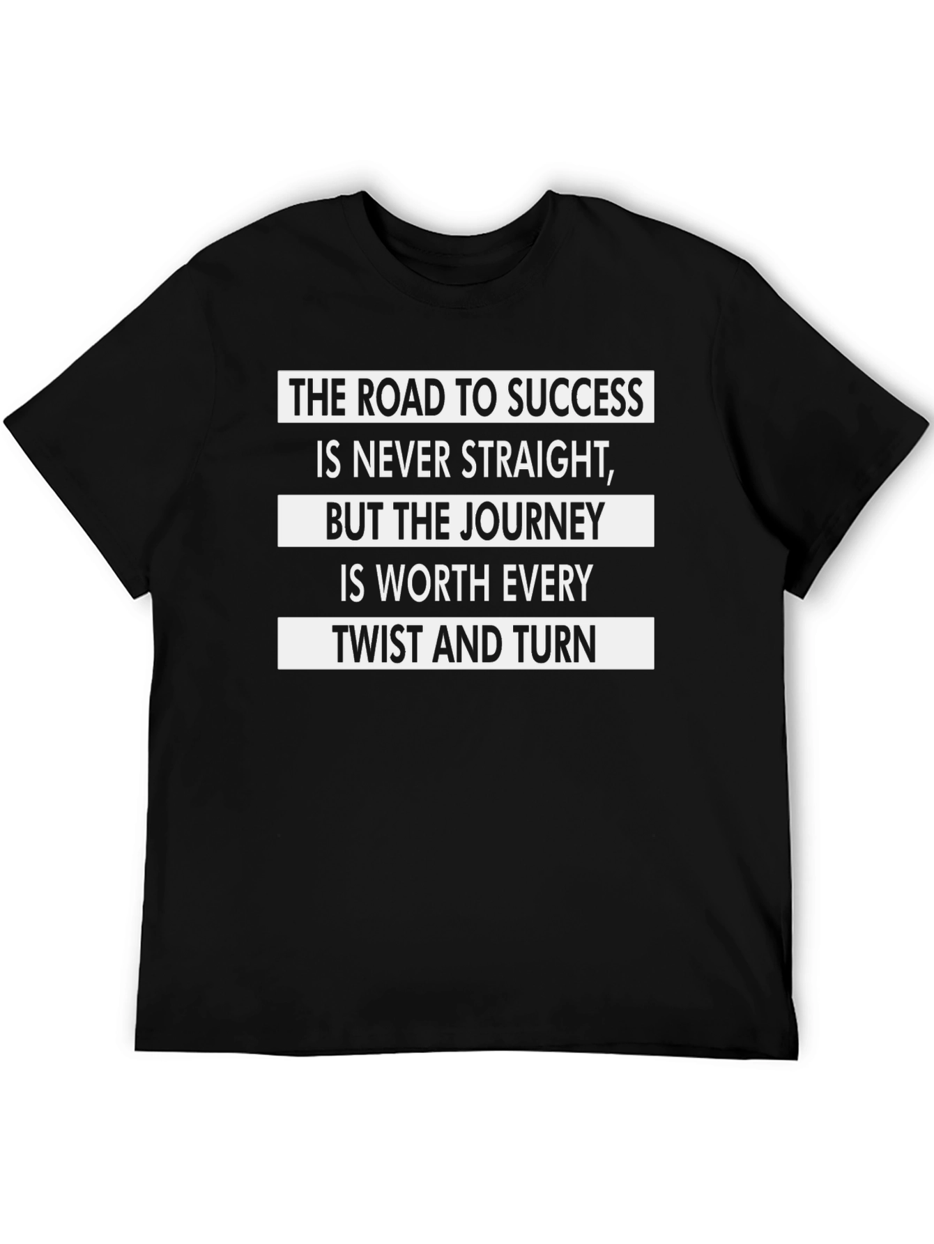 Black Motivational Quote T-Shirt - Road to Success view 5
