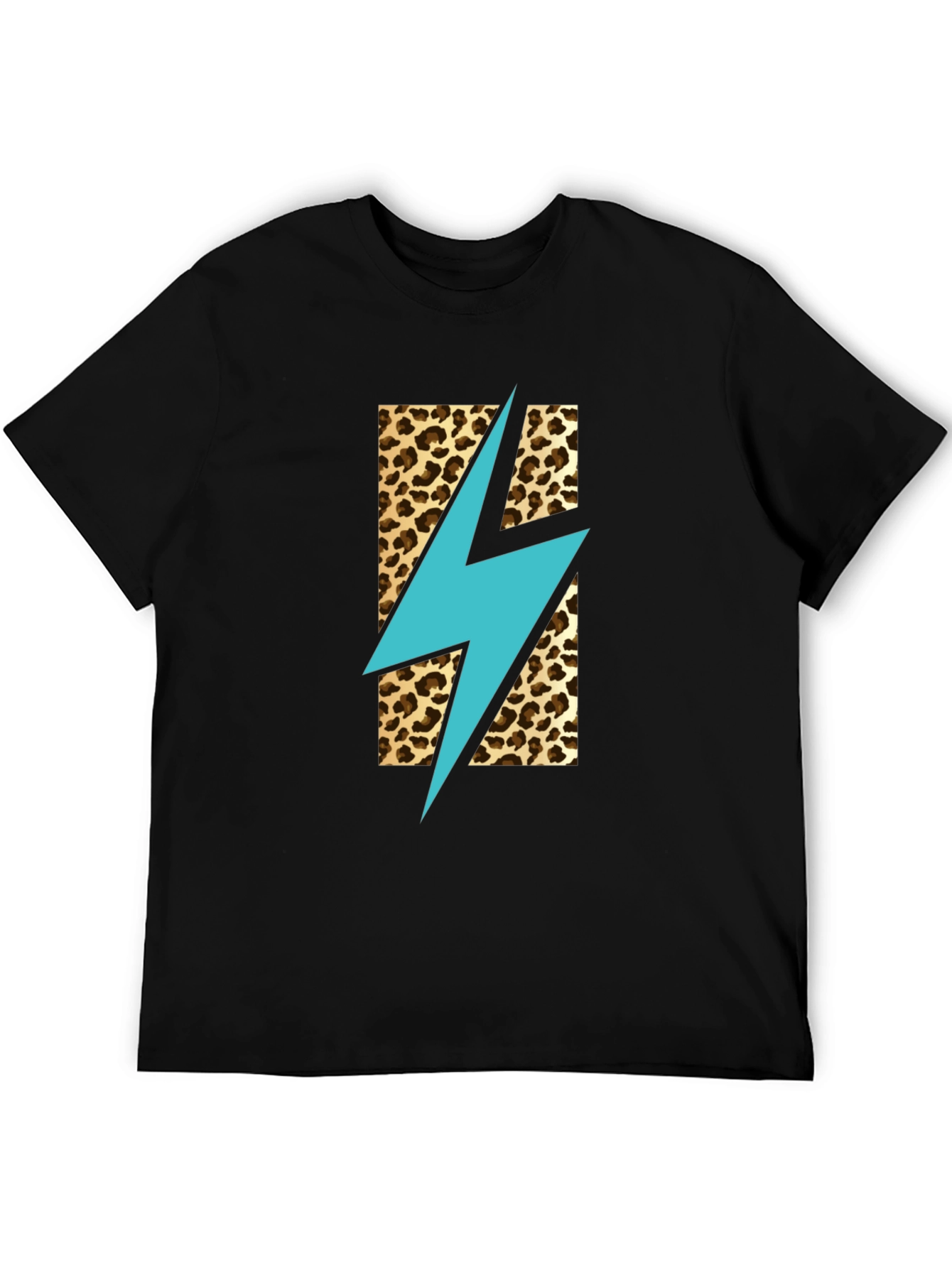 Black Leopard Lightning Bolt T-Shirt - Stylish Graphic Tee view 5