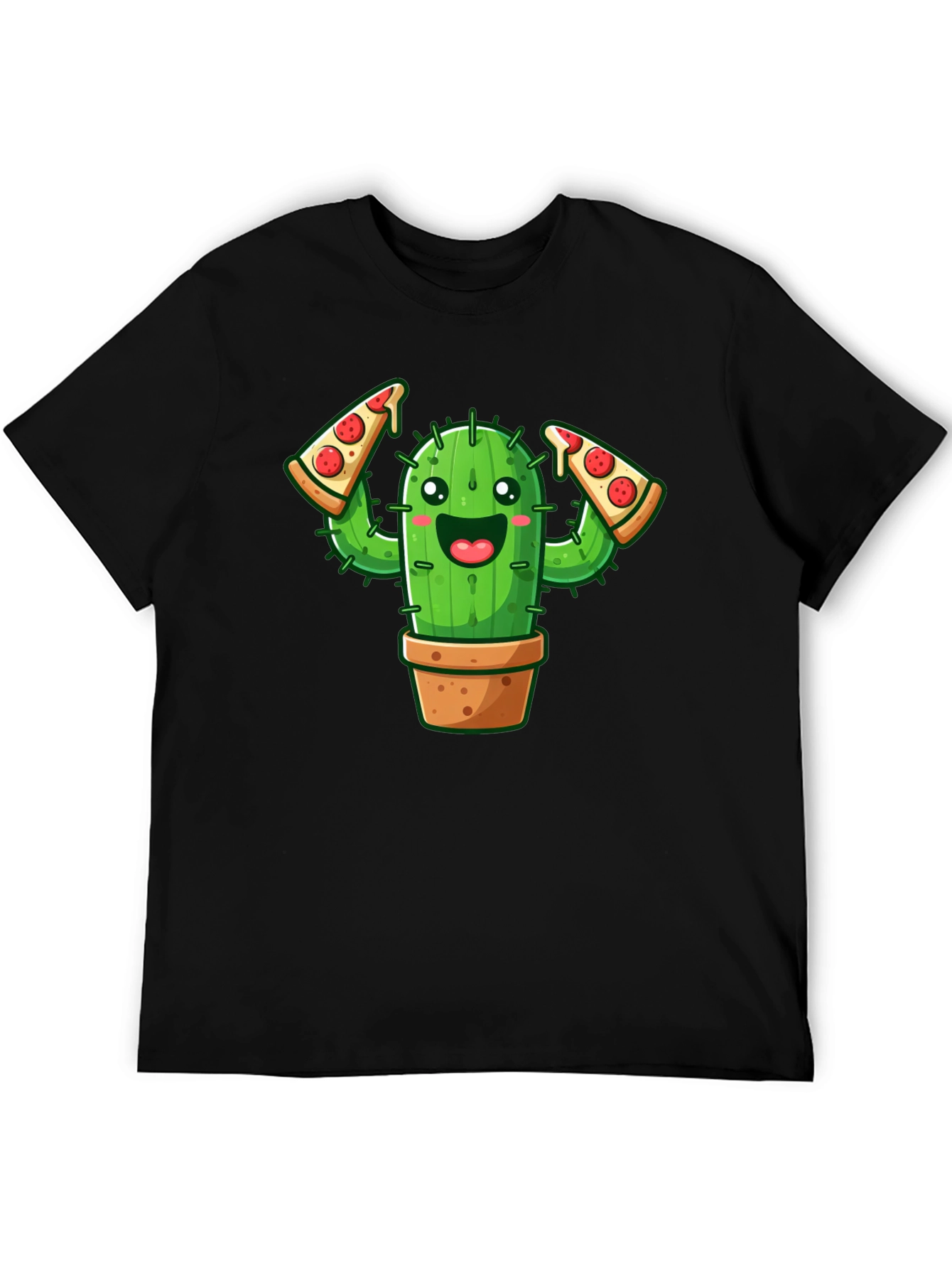 Black Cactus Pizza Lover Graphic Tee - Unisex view 5