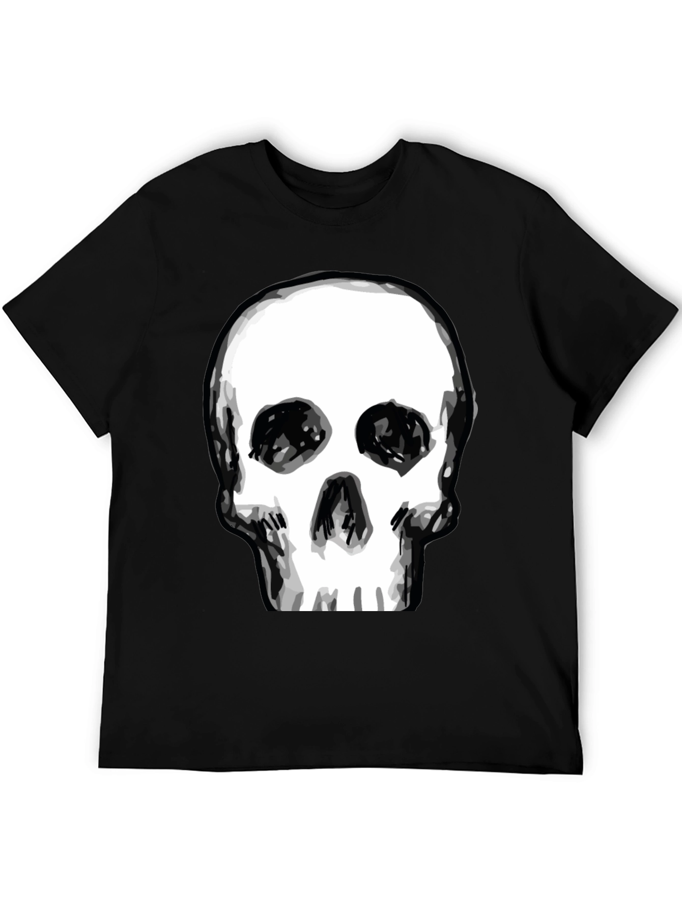 Black Skull Graphic Tee - Men's Black T-Shirt view 5