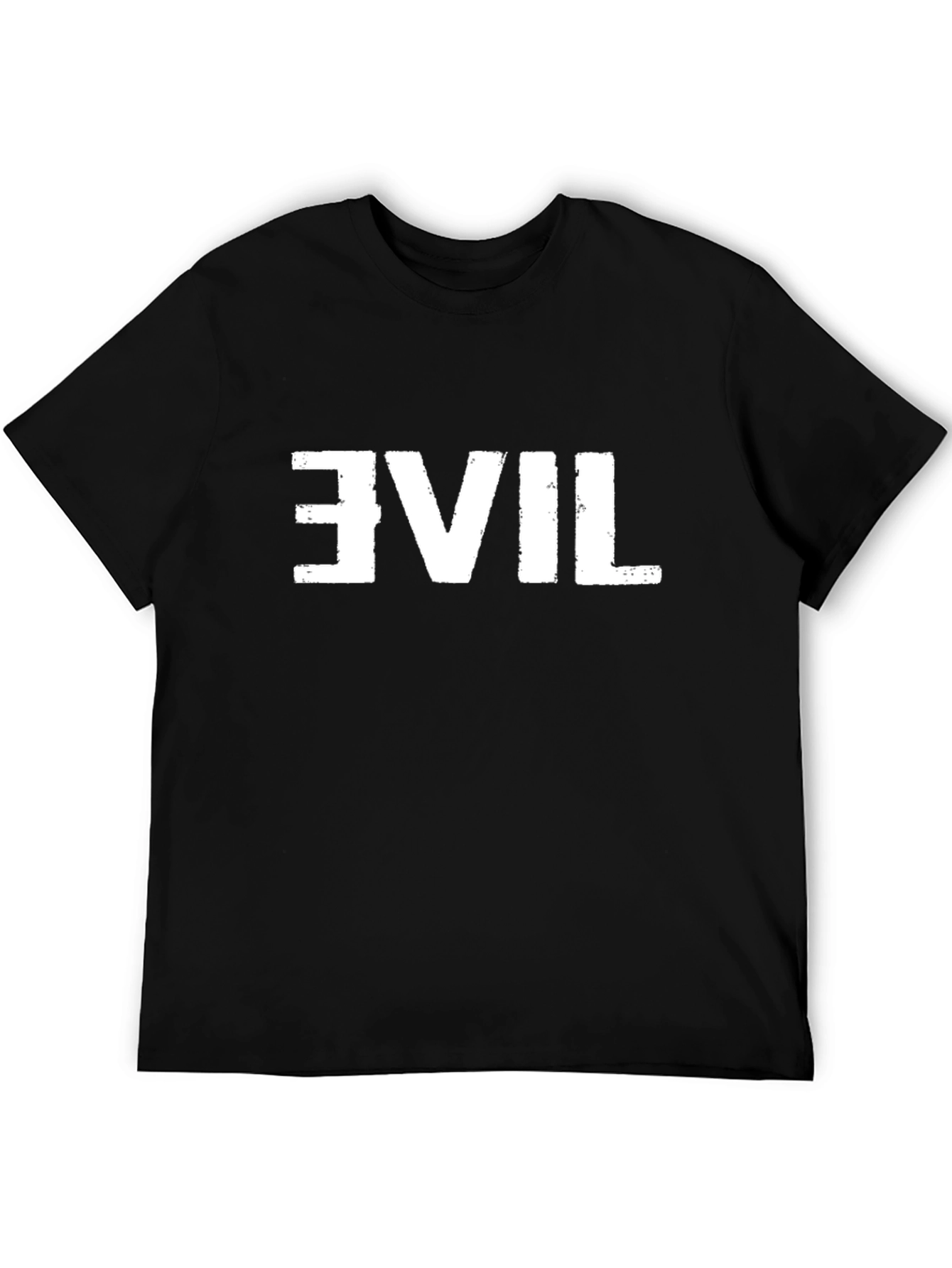 Black Reversed Evil Graphic Tee - Mens Black T-Shirt view 5