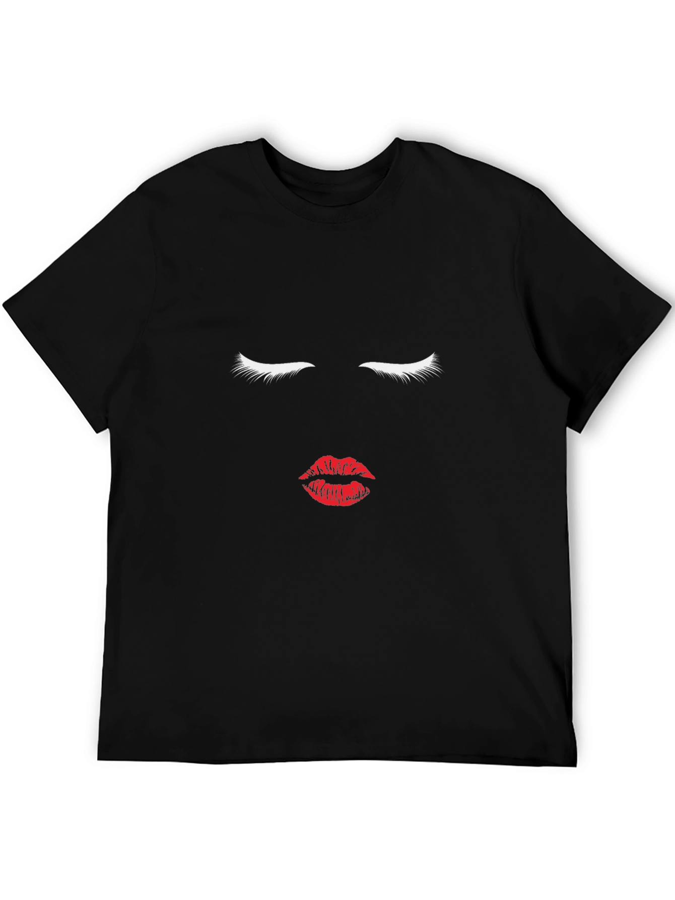 Black Minimalist Face Graphic T-Shirt - Black view 5