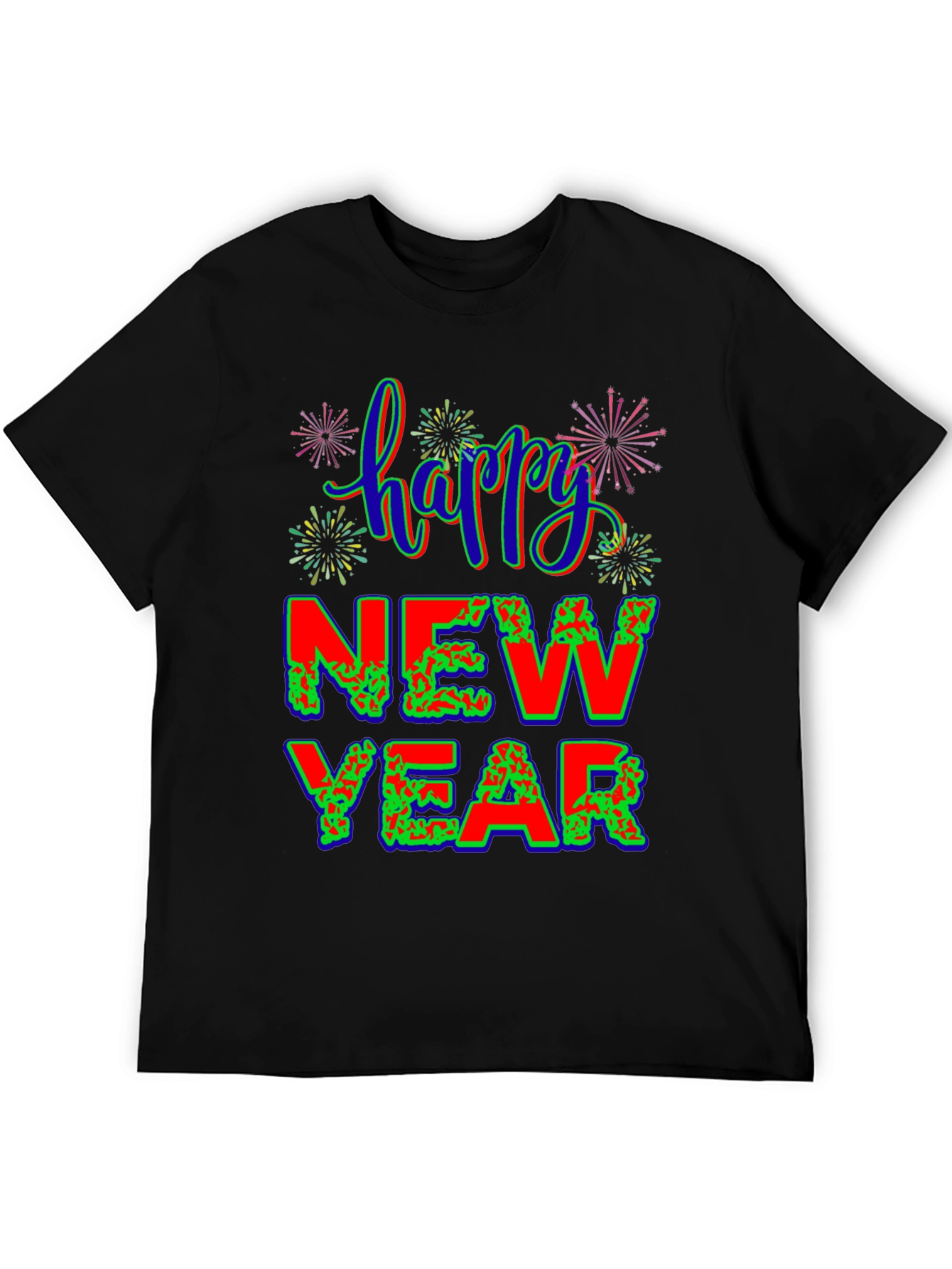 Black Happy New Year Graphic Tee view 5