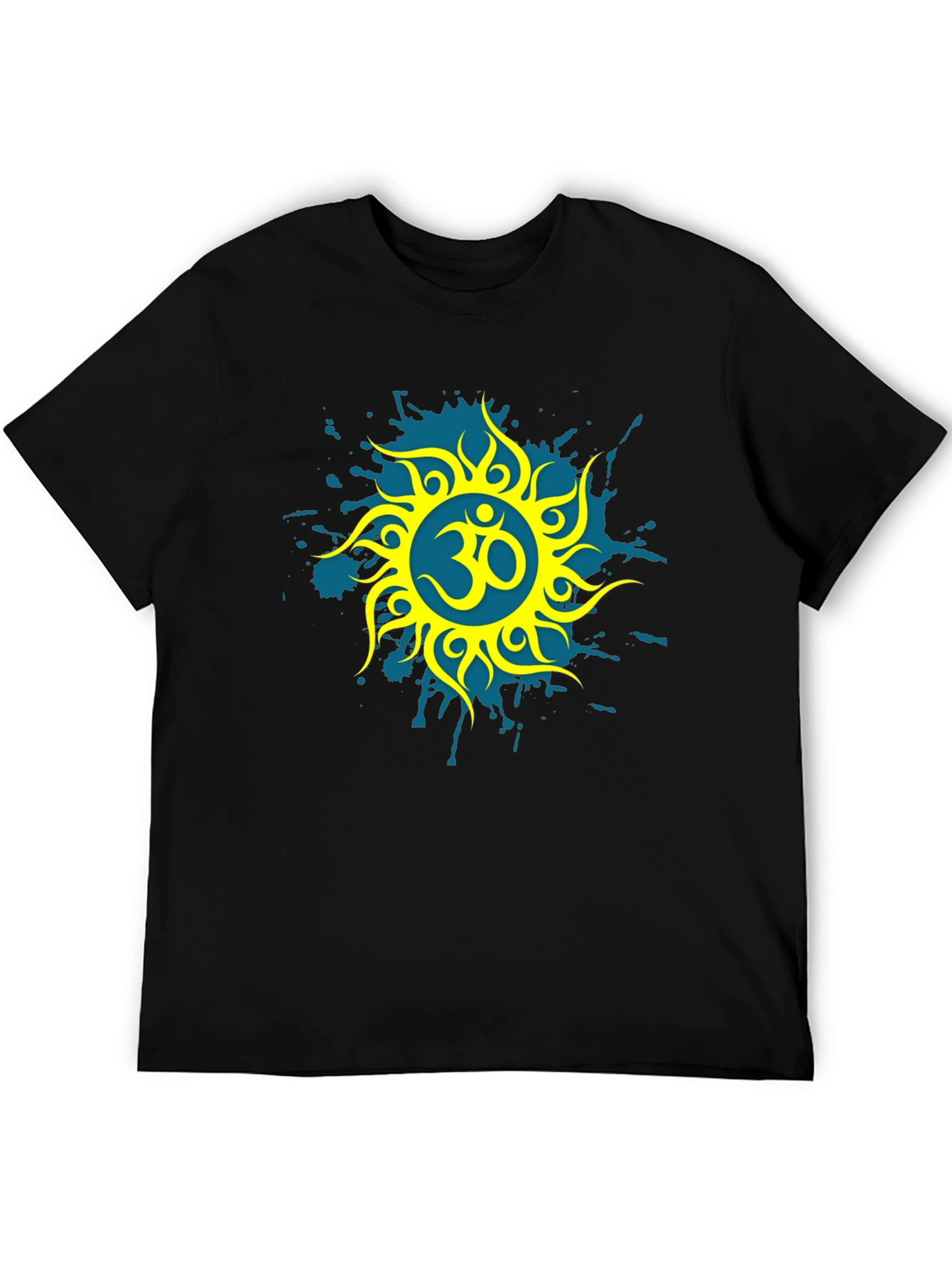 Black Om Symbol Graphic Tee - Stylish Black T-Shirt view 5