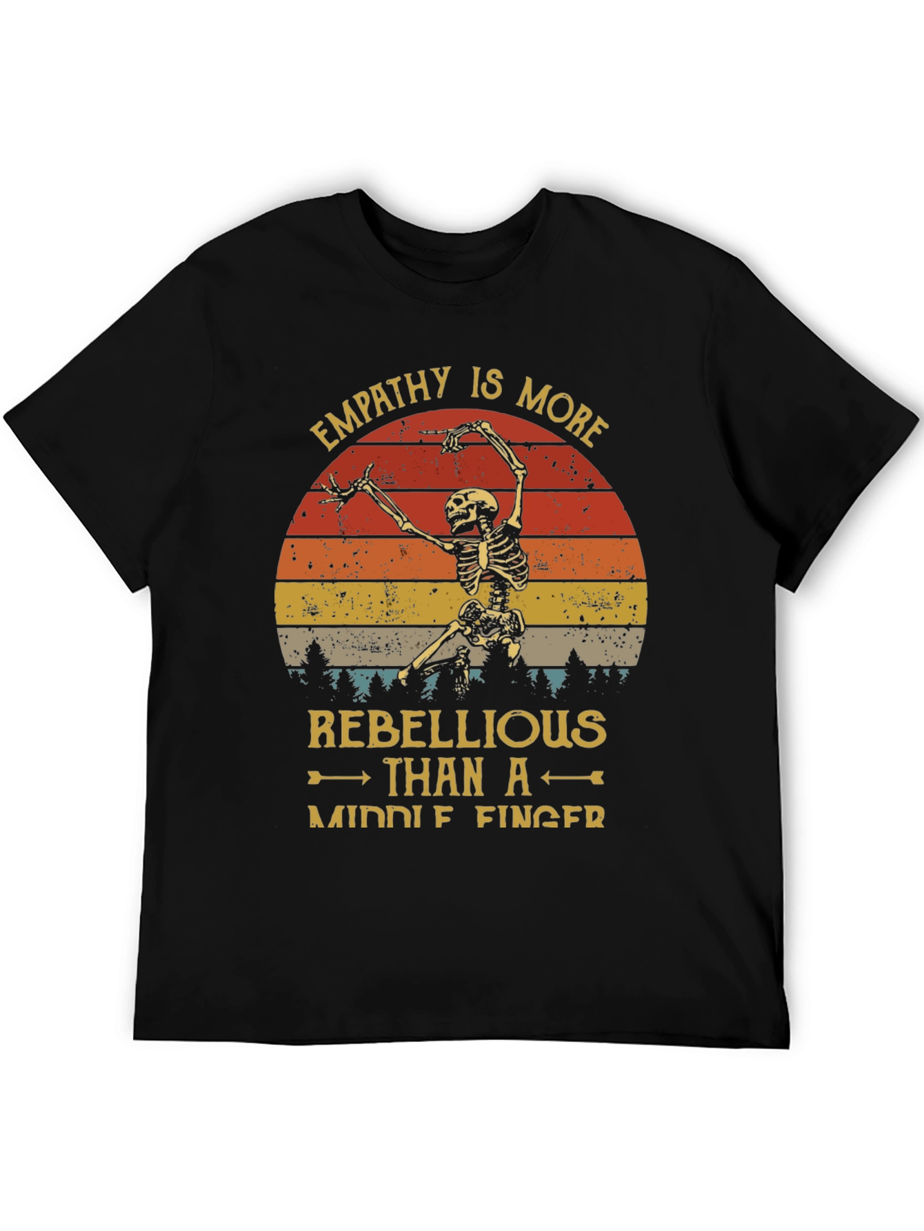 Black Empathy Skeleton Graphic T-Shirt - Rebellious Tee view 5