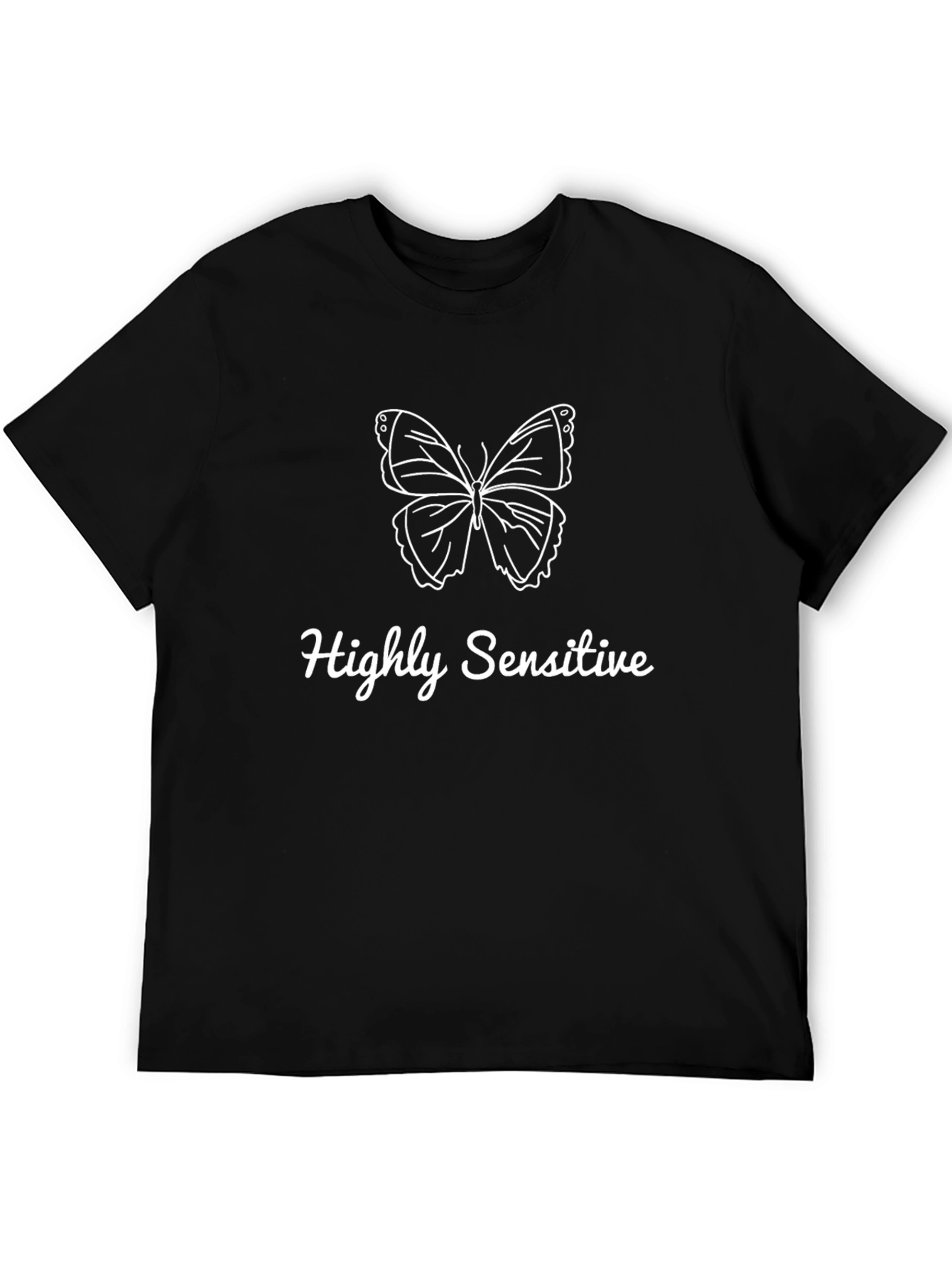Black Highly Sensitive Butterfly Graphic Tee view 5