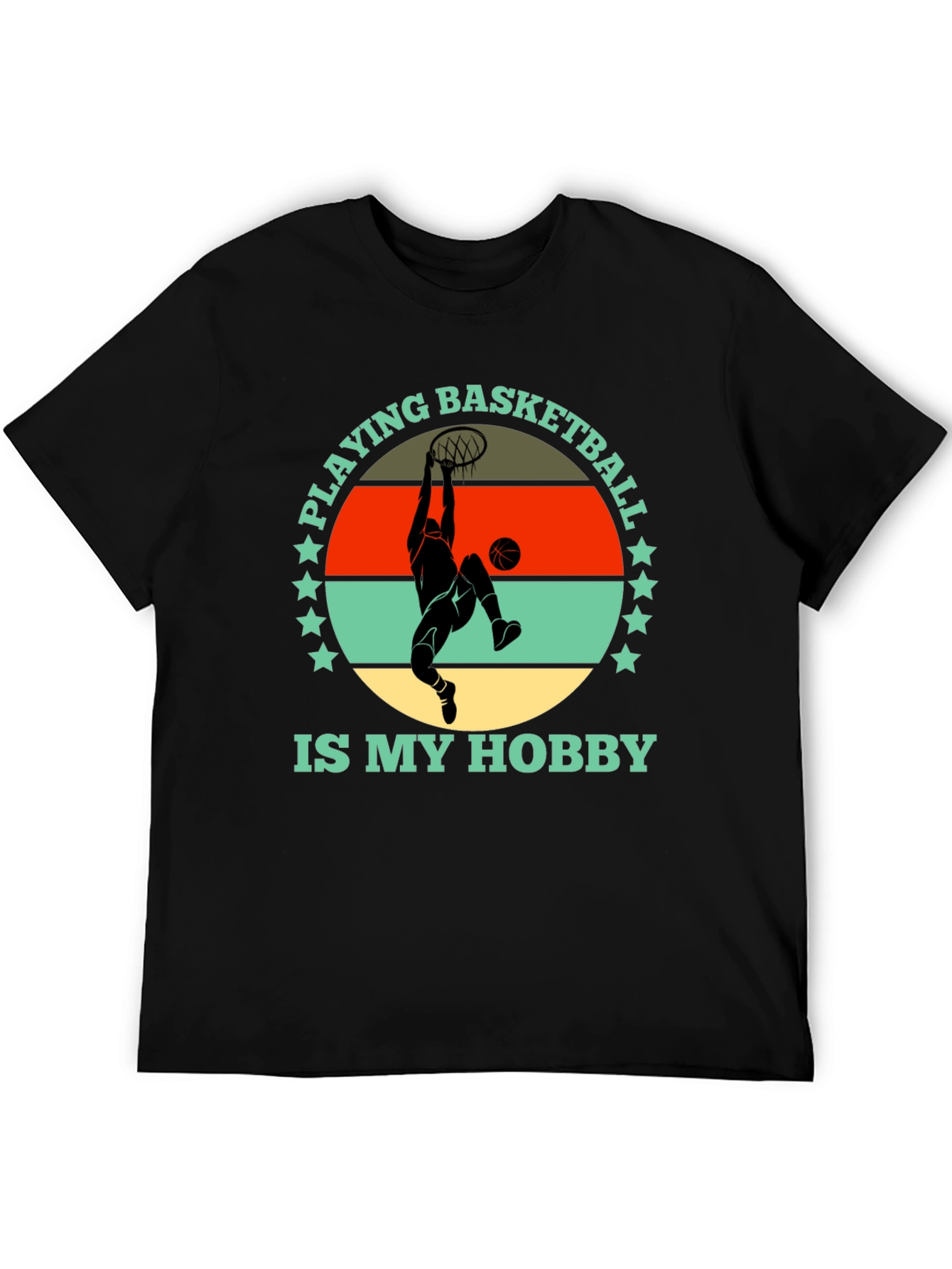 Black Basketball Hobby Graphic Tee - Stylish Cotton T-Shirt view 5