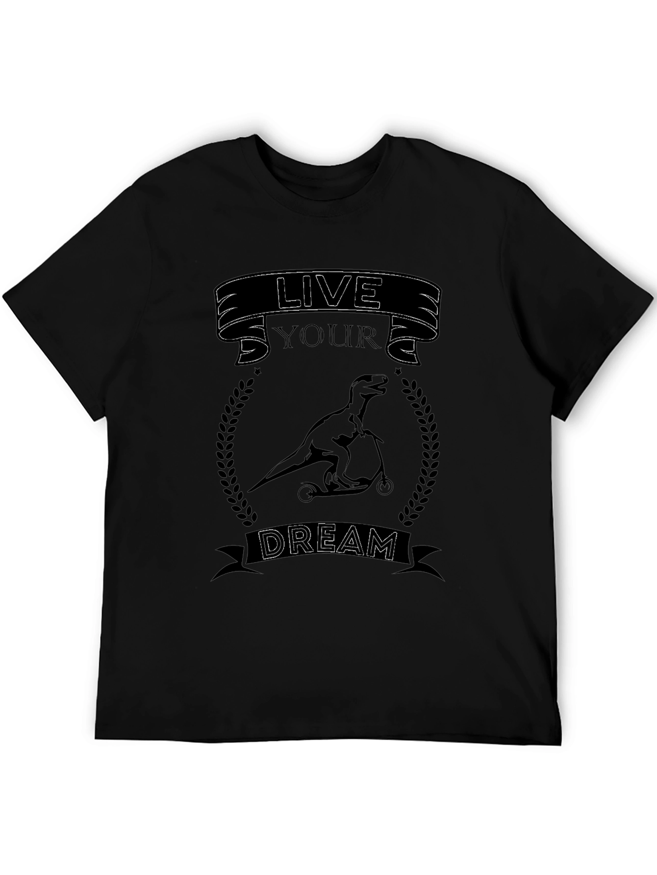 Black Live Your Dream Dinosaur T-Shirt - Black view 5