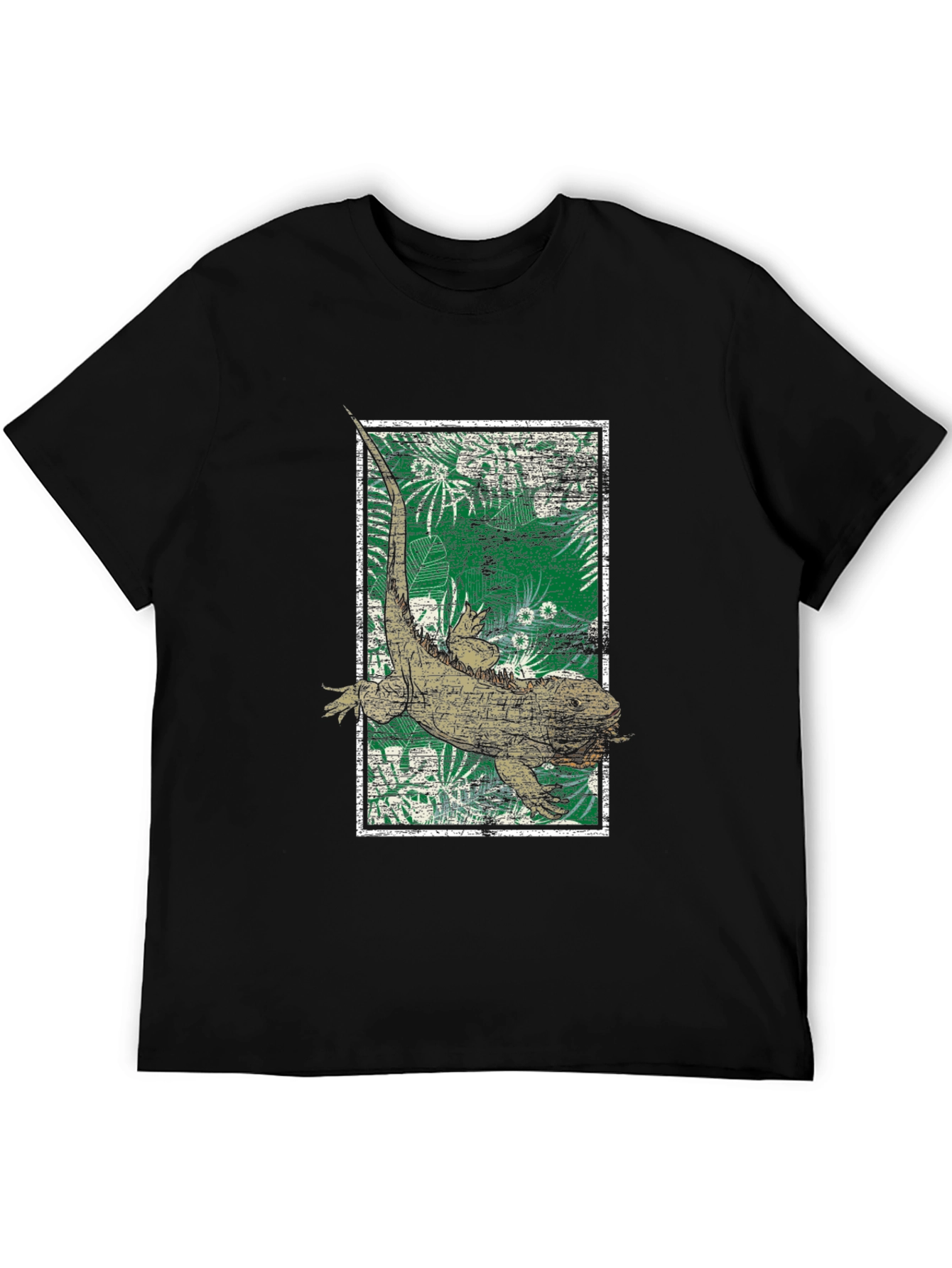 Black Reptile Graphic Tee - Vintage Lizard Design view 5