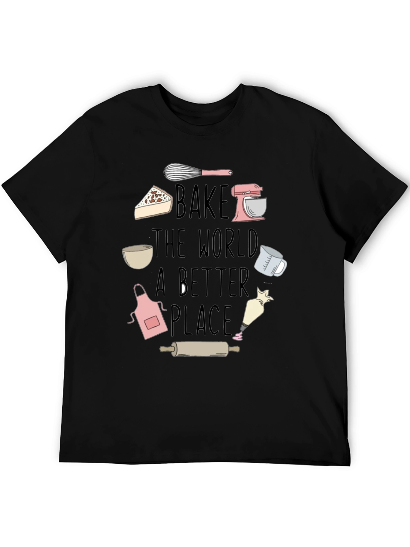 Black Bake The World A Better Place Graphic T-Shirt view 5