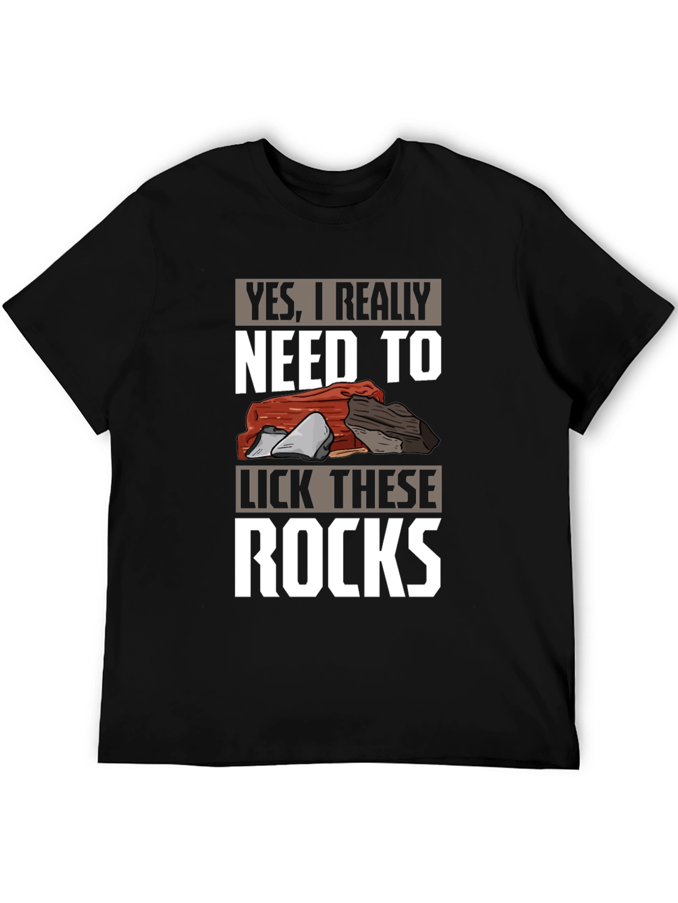 Black Funny Rock Licking T-Shirt - Geologist Humor view 5