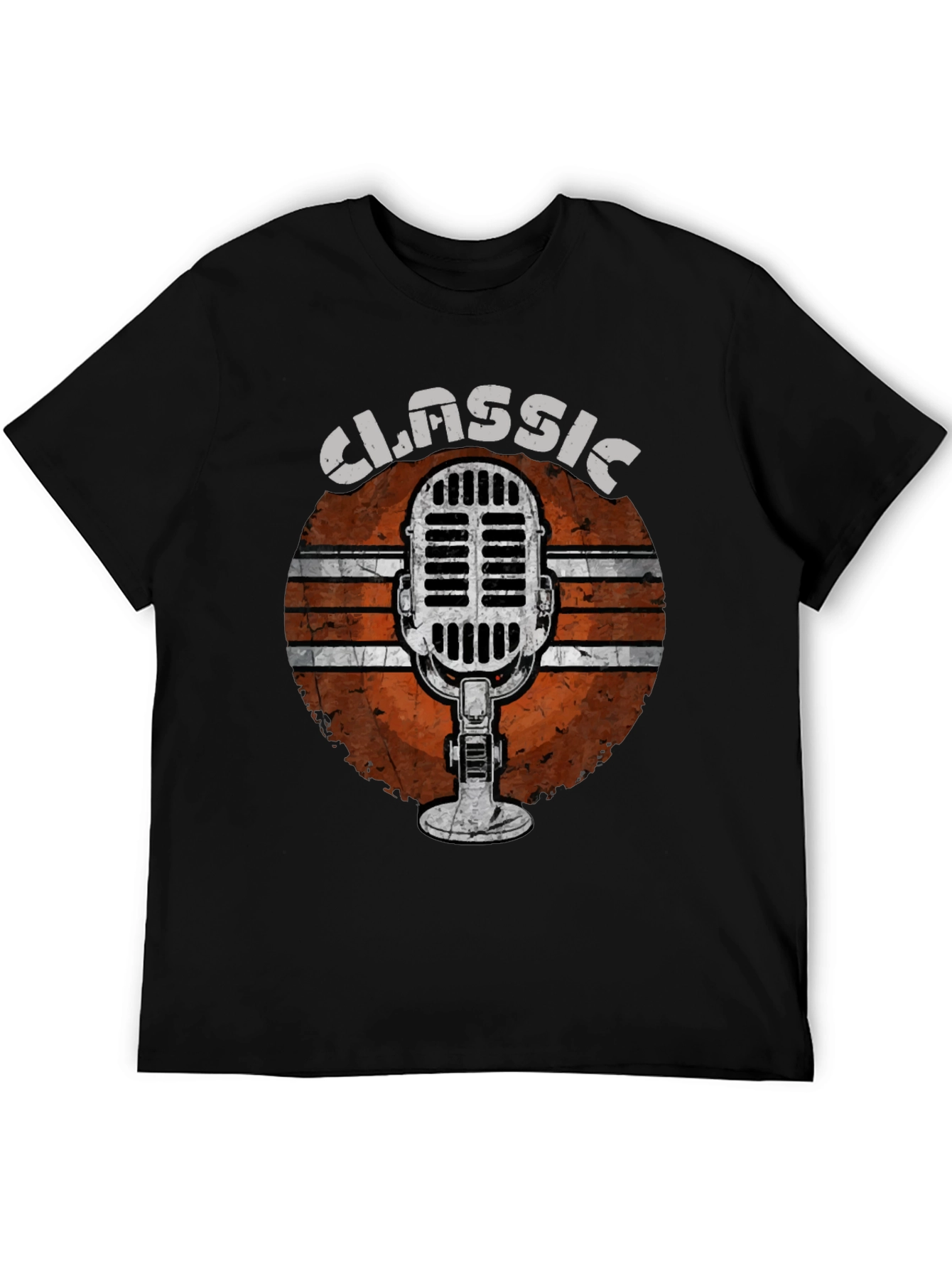 Black Classic Microphone Graphic Tee view 5